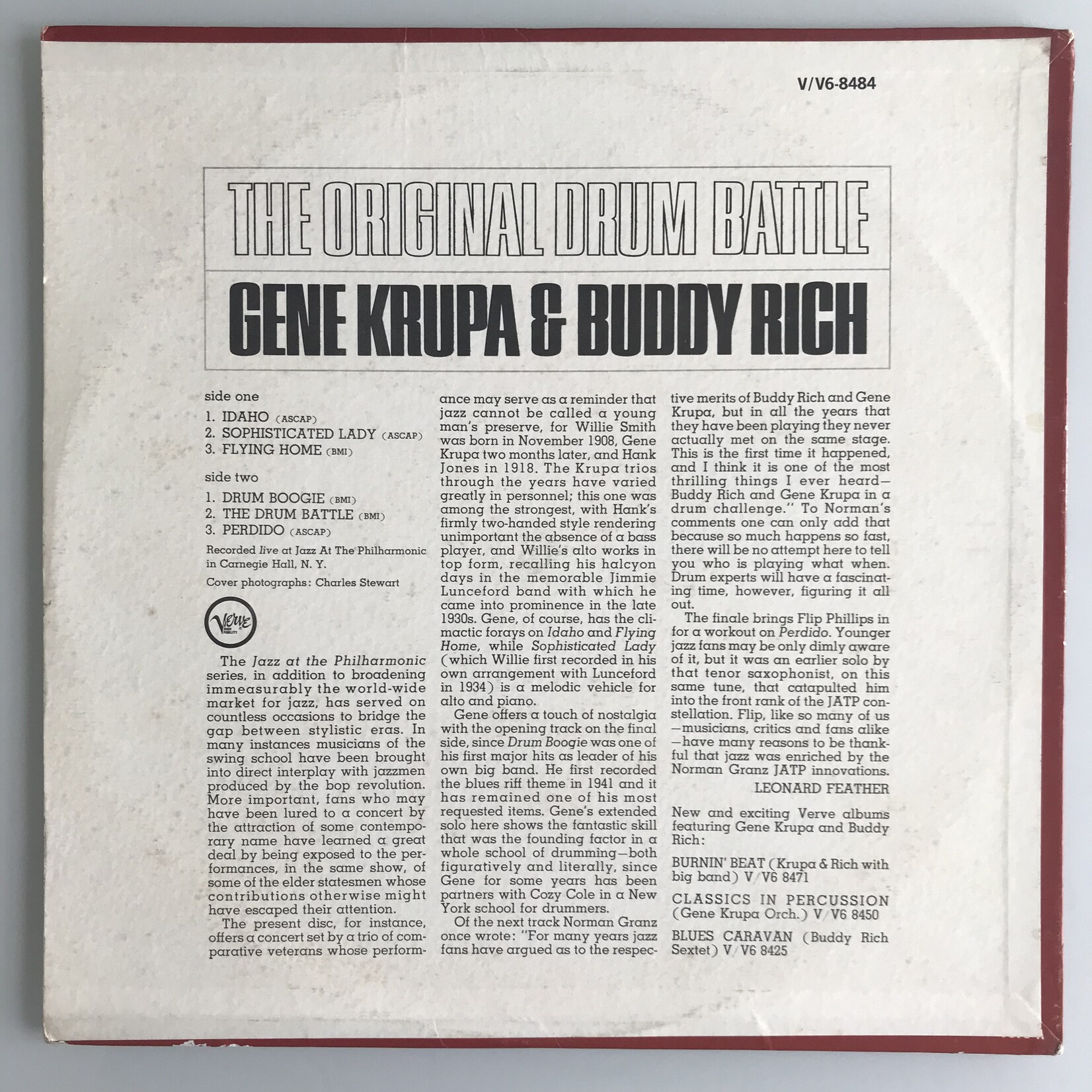 Gene Krupa, Buddy Rich - The Original Drum Battle! - Vinyl LP (USED)