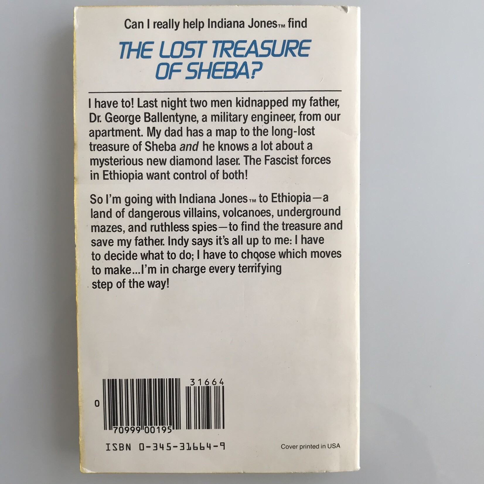 Rose Estes - Indiana Jones And The Lost Treasure Of Sheba: Fond Your Fate Adventure #2 - Paperback (USED)