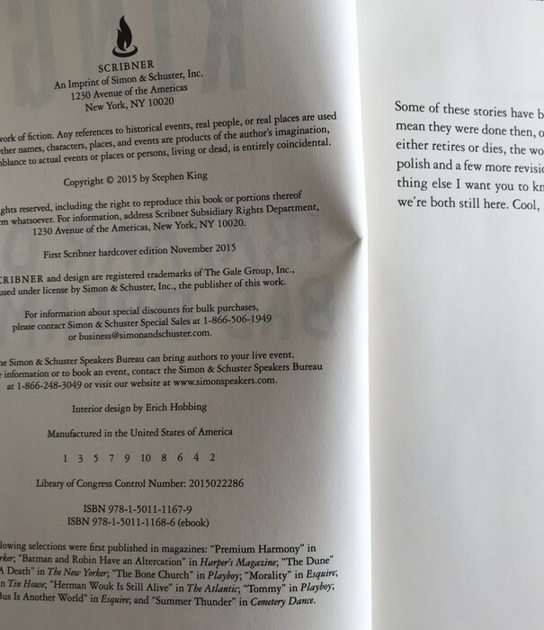 Stephen King - The Bazaar Of Bad Dreams - Hardback (USED)