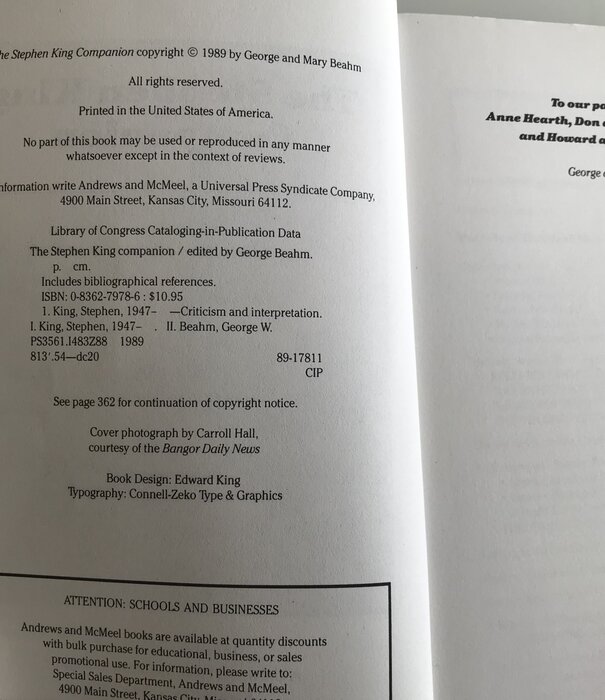 George Beahm - The Stephen King Companion - Paperback (USED)