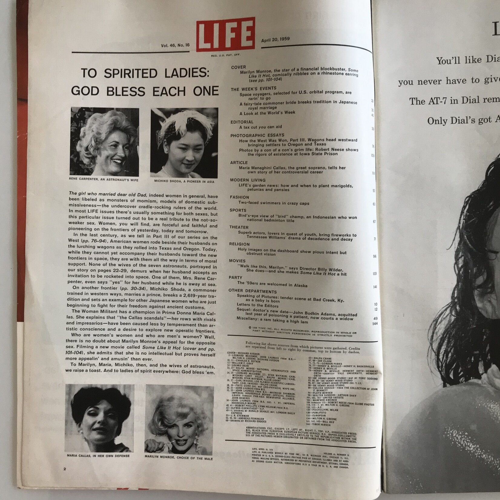 LIFE - 1959-04-20, Marilyn Monroe - Magazine (USED)