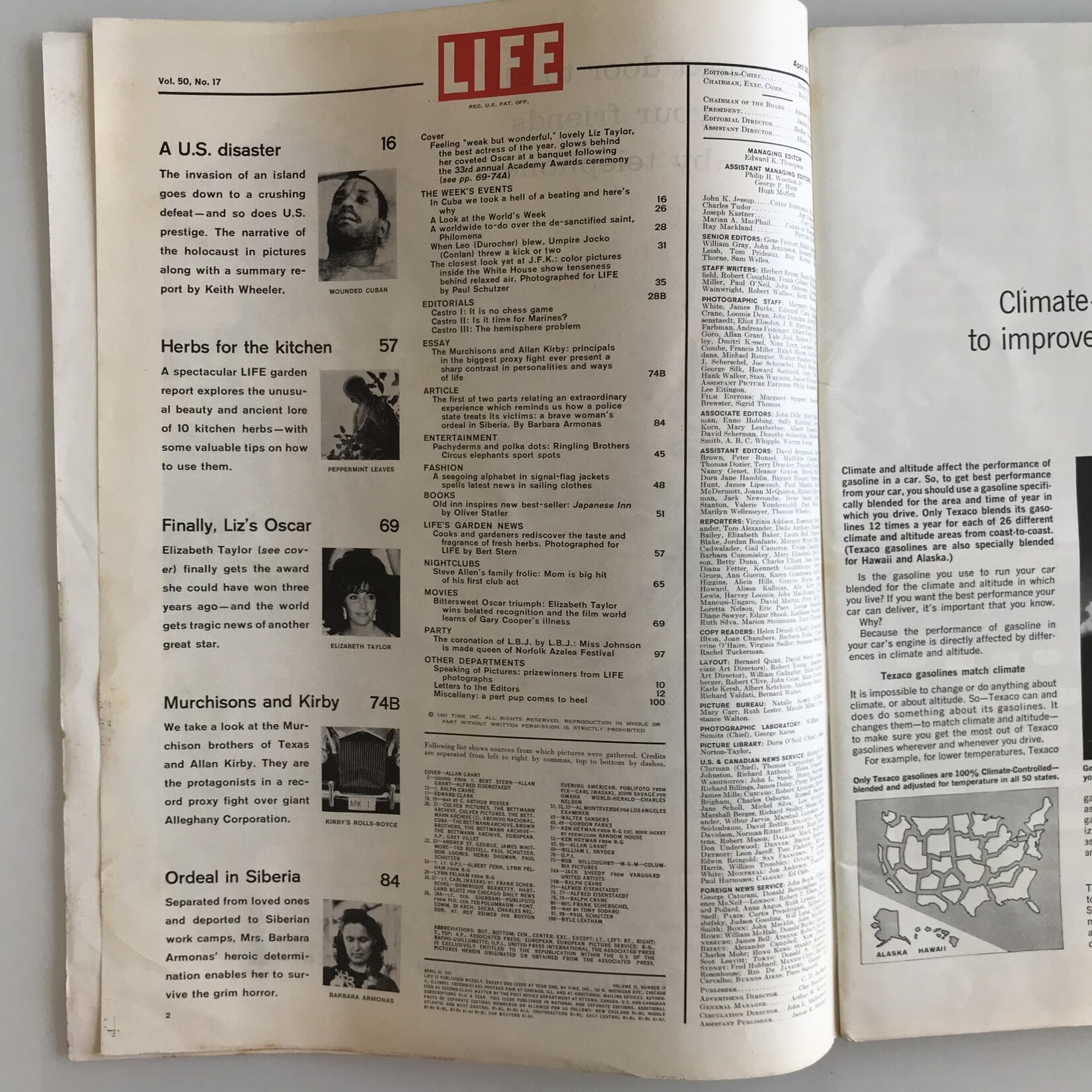 LIFE - 1961-04-28, Elizabeth Taylor - Magazine (USED)