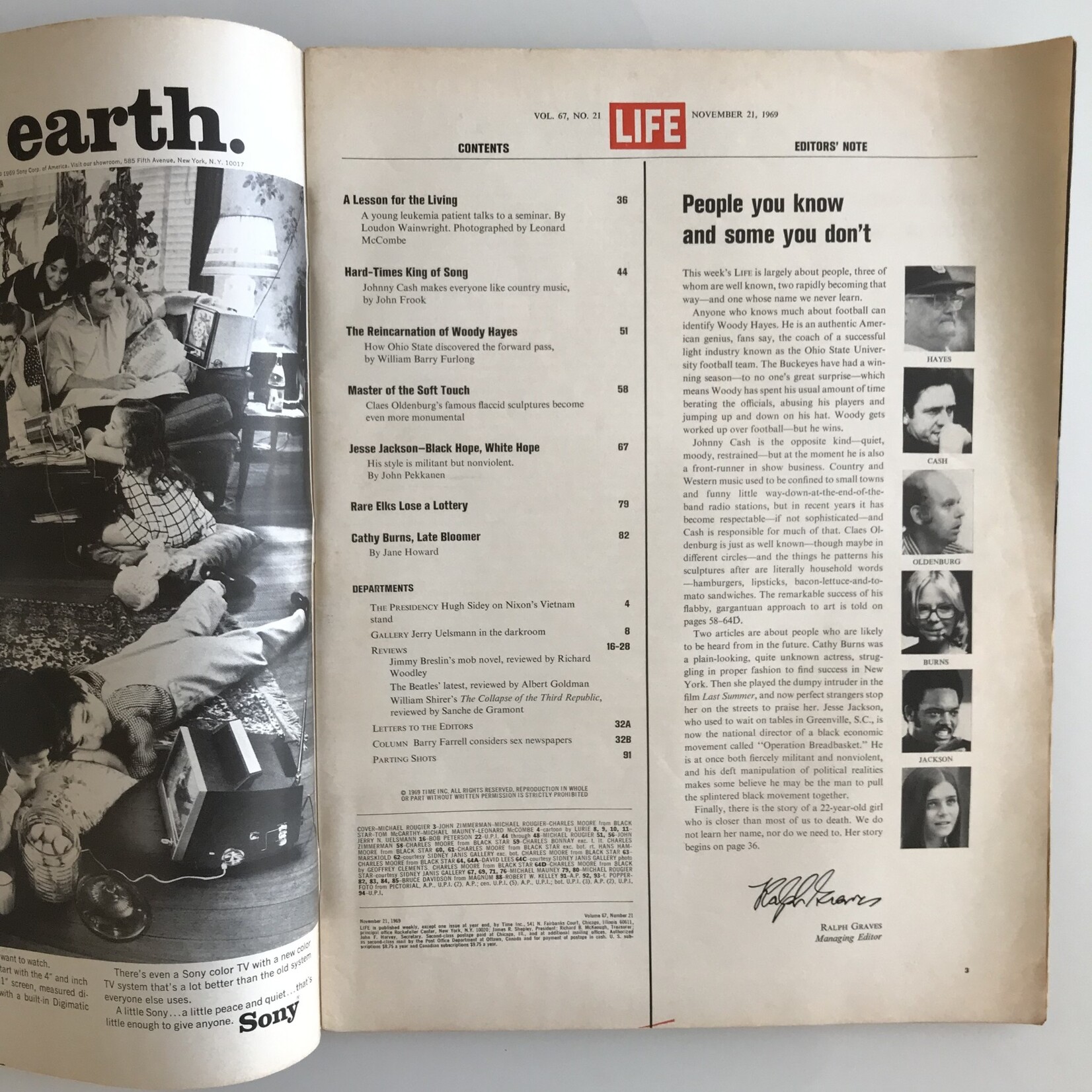 LIFE - 1969-11-21, Johnny Cash - Magazine (USED)