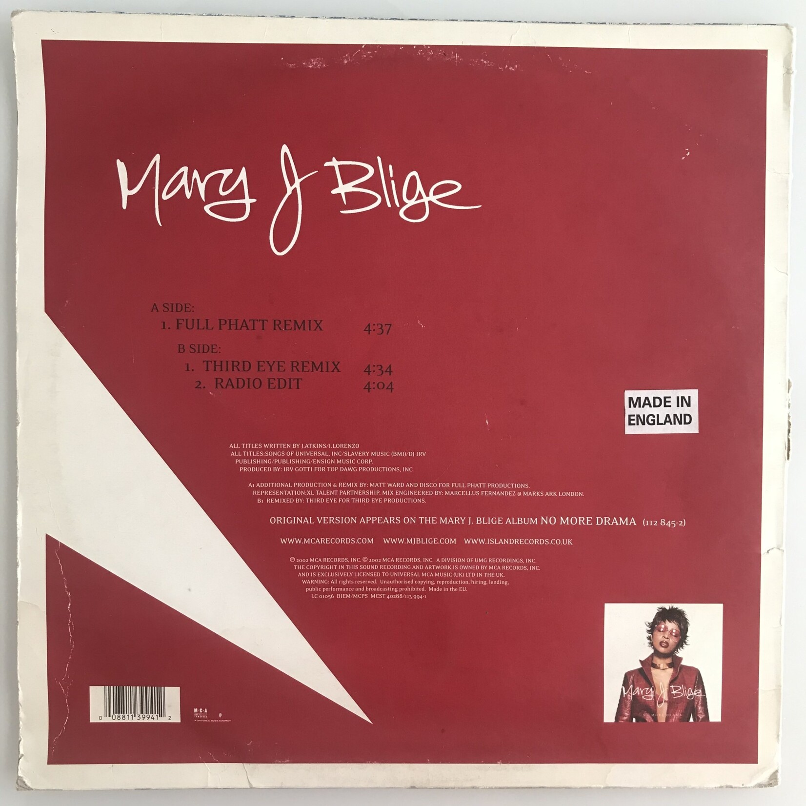 Mary J. Blige, Ja Rule - Rainy Dayz - Vinyl 12-Inch Single (USED)