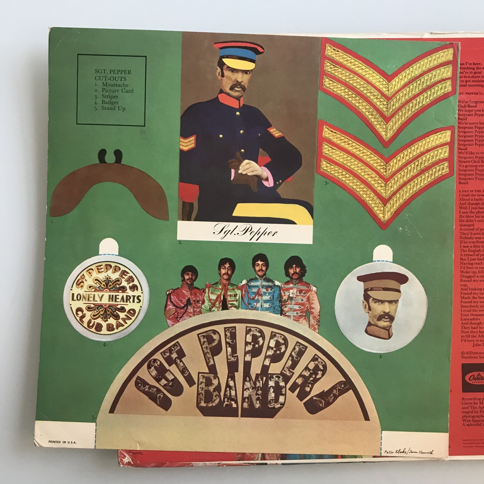 Beatles - Vintage Sgt. Pepper’s Sleeve with Cut Outs (NO RECORD) - Art (USED - G)