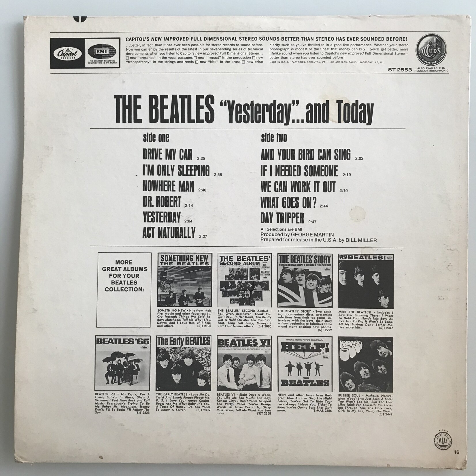 Beatles - Vintage Yesterday And Today Sleeve (NO RECORD) - Art (USED - VG)