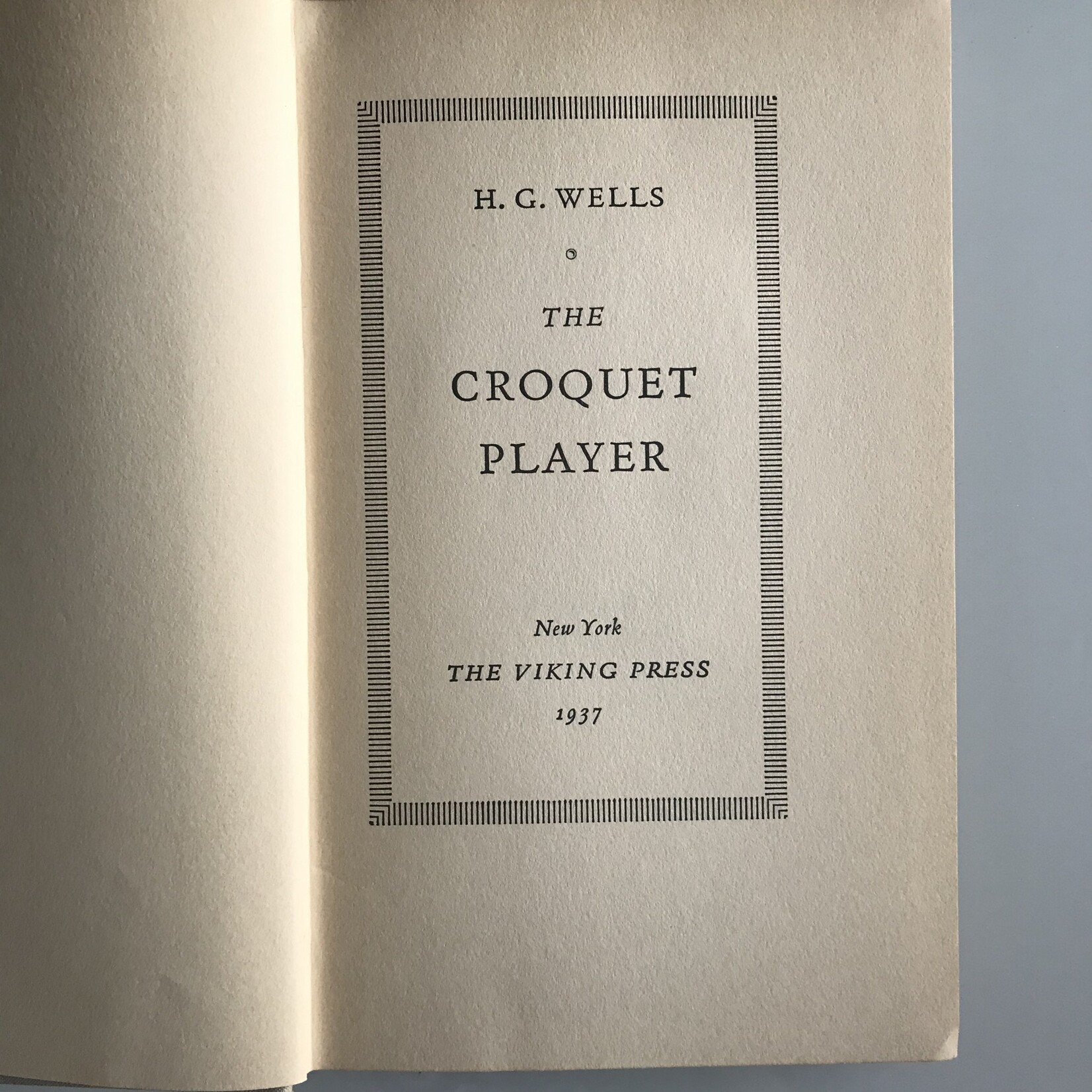 H.G. Wells - The Croquet Player (First Edition No Dustjacket) - Hardback (USED - VG)