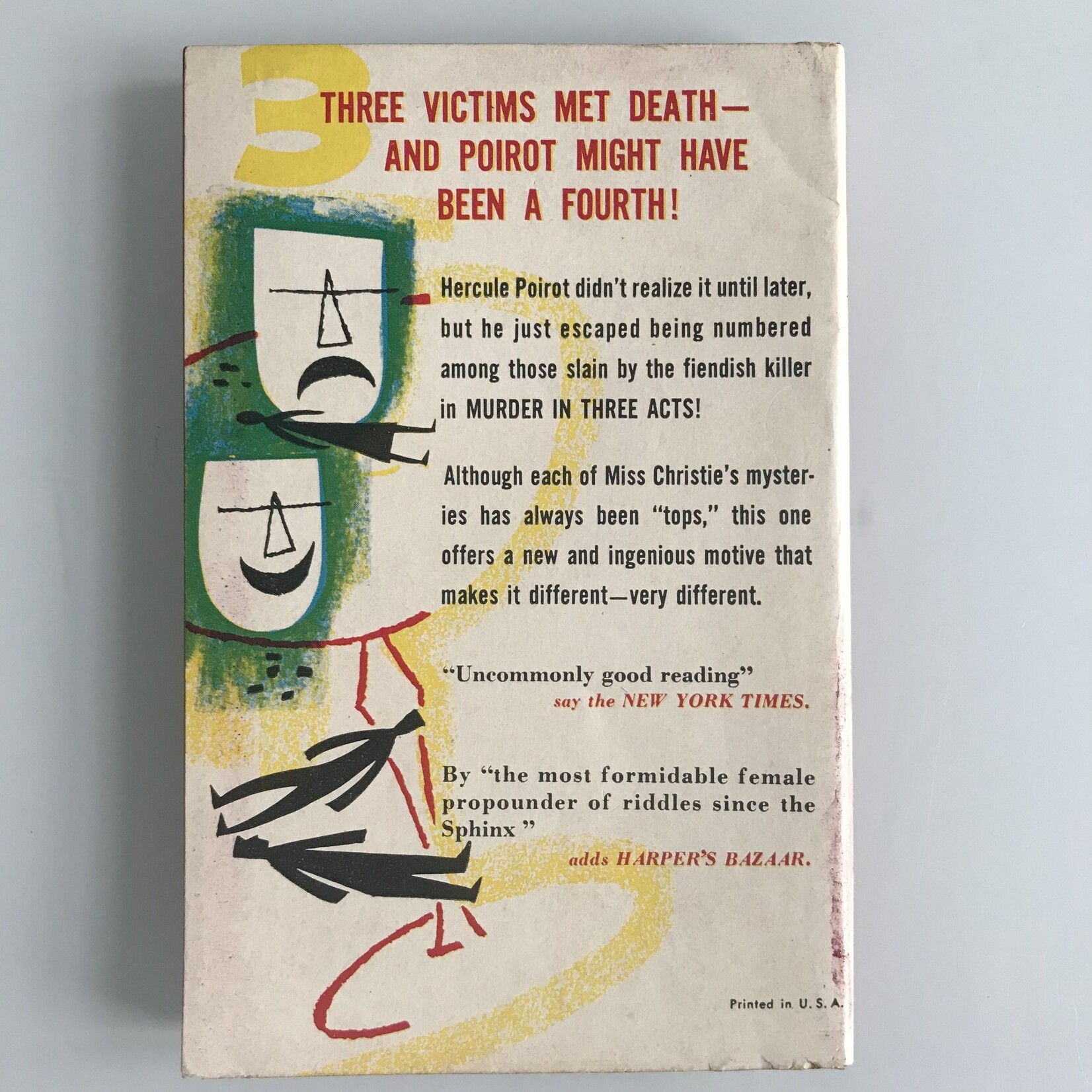 Agatha Christie - Murder In Three Acts (Avon Pulp Edition) - Paperback (USED - VG)