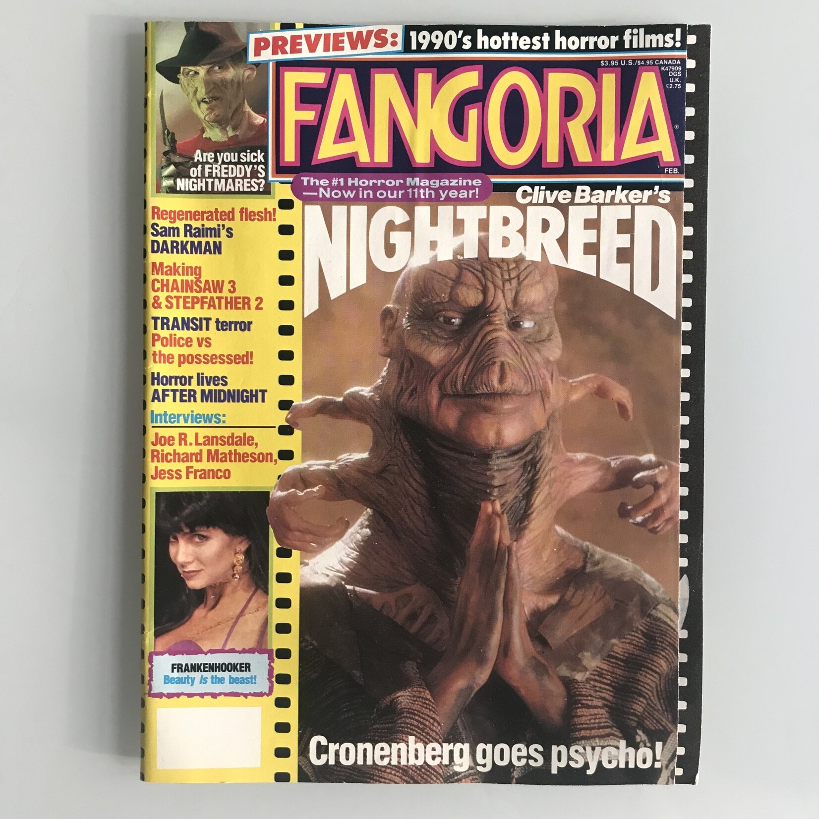 Fangoria - 1990-02 #90, Clive Barker’s Nightbreed, Frankenhooker, Freddy & Elm Street - Magazine (USED - VG)