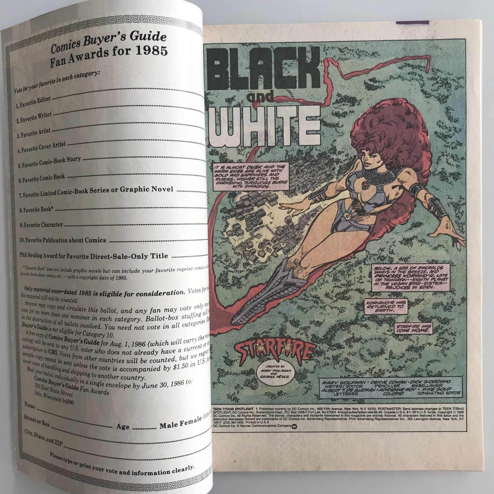 Teen Titans Spotlight - Vol. 1 #1 August 1986 - Comic Book