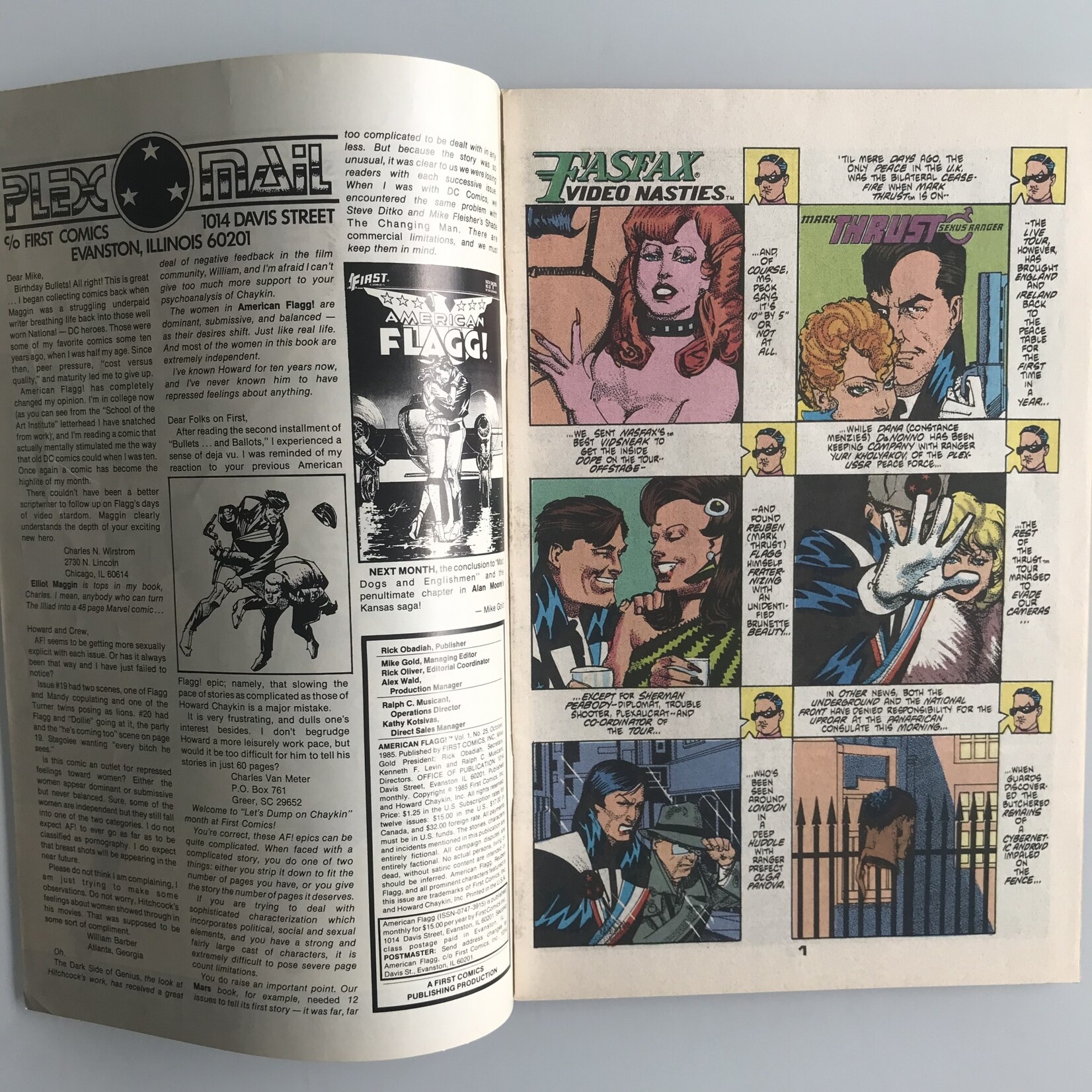 American Flagg! - Vol. 1 #25 October 1985 - Comic Book