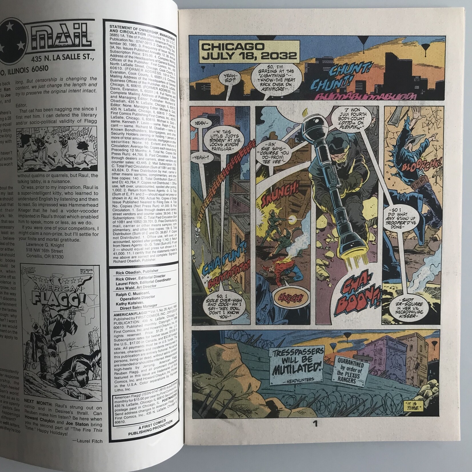 American Flagg! - Vol. 1 #28 April 1986 - Comic Book