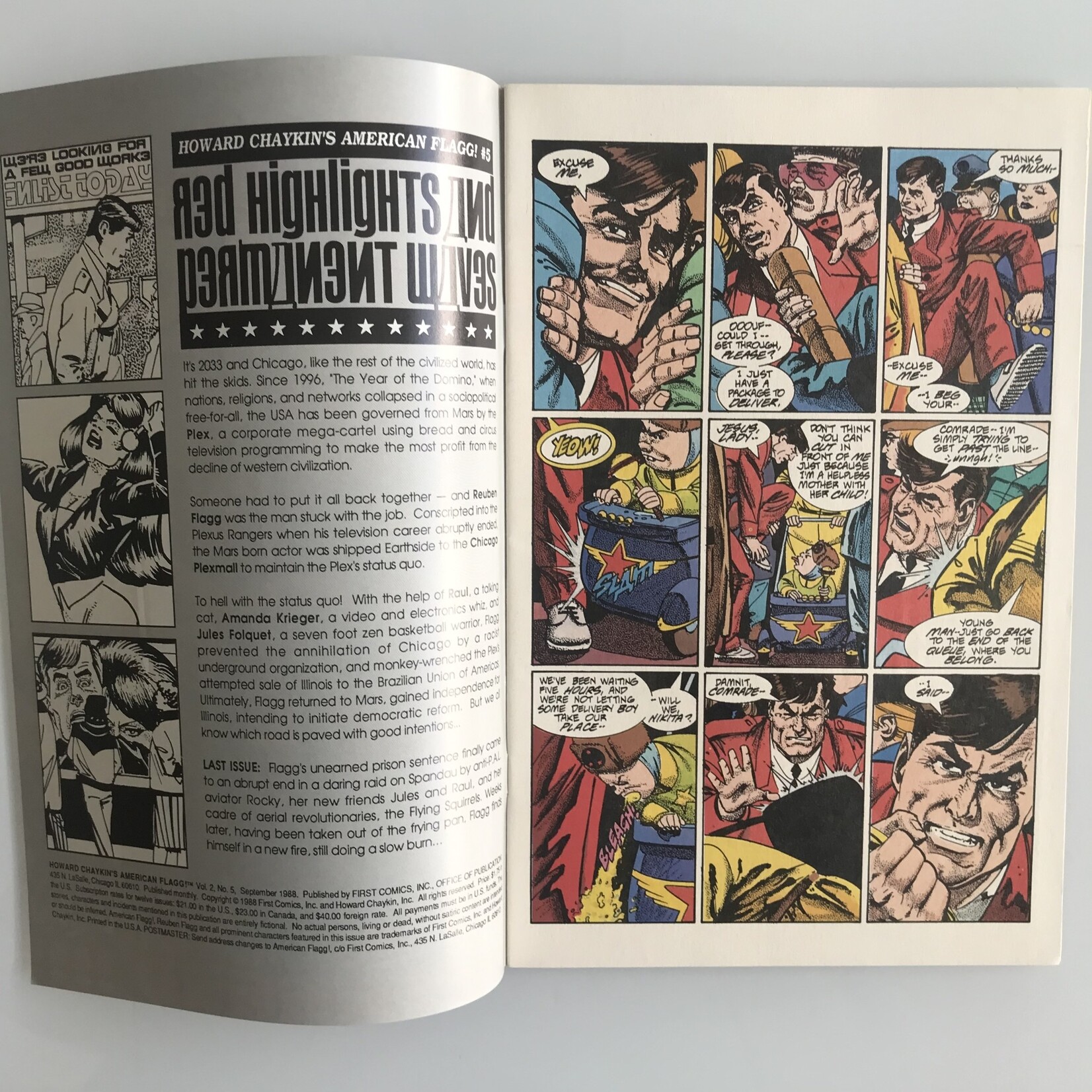 American Flagg! - Vol. 2 #05 September 1988 - Comic Book