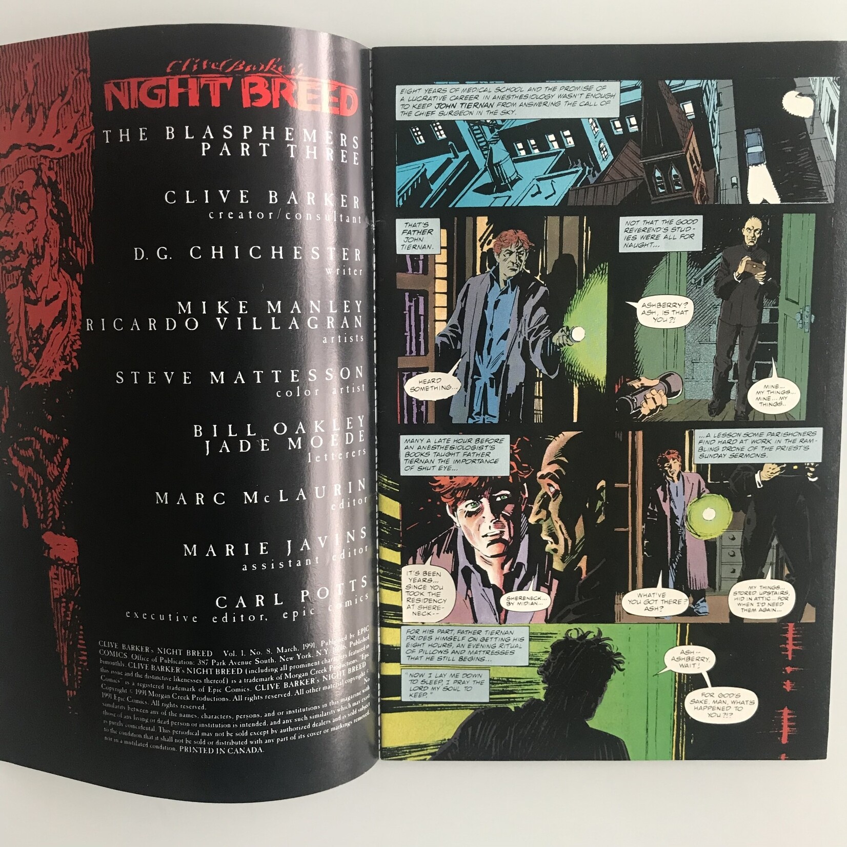 Clive Barker’s Night Breed - Vol. 1 #08 March 1991 - Comic Book