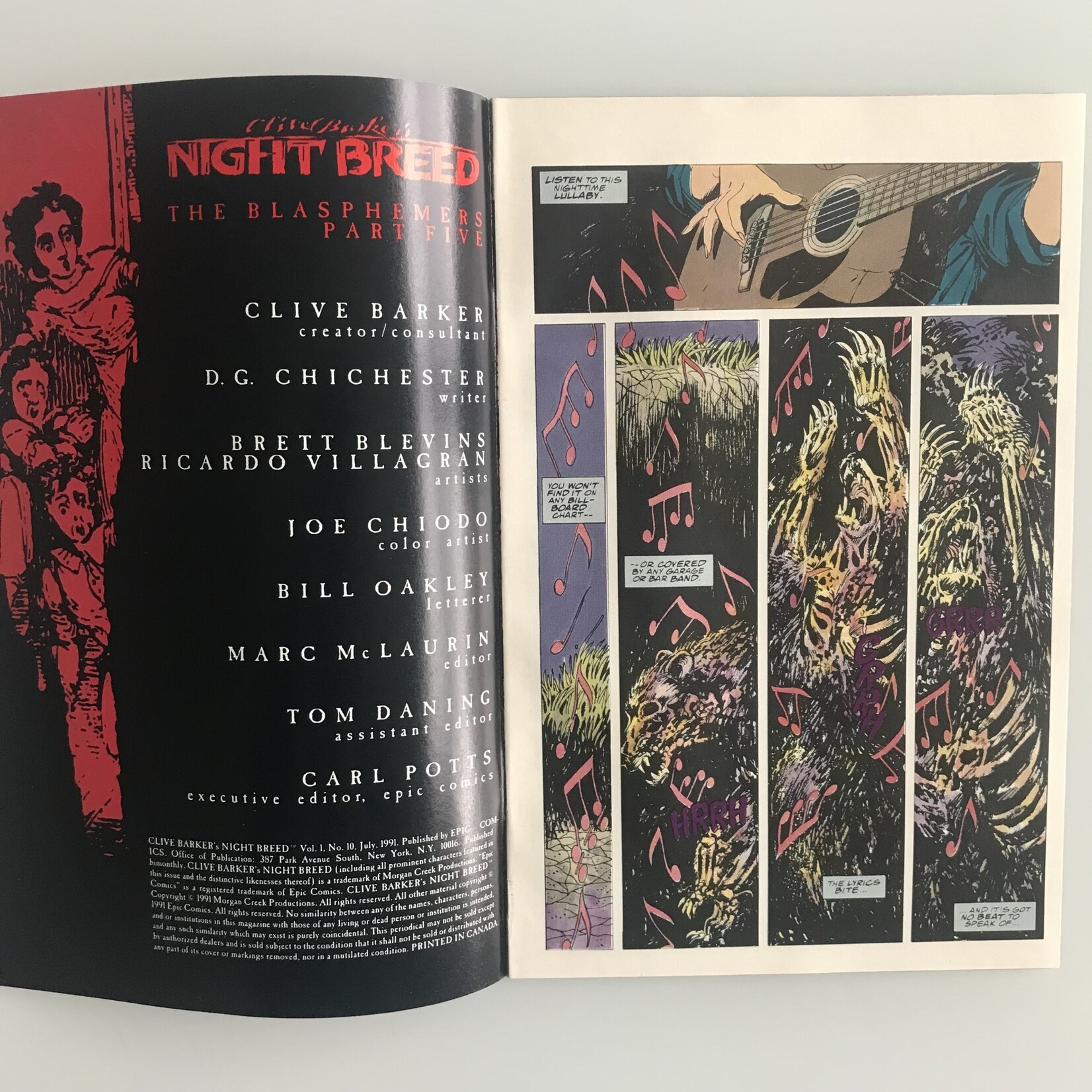 Clive Barker’s Night Breed - Vol. 1 #10 July 1991 - Comic Book