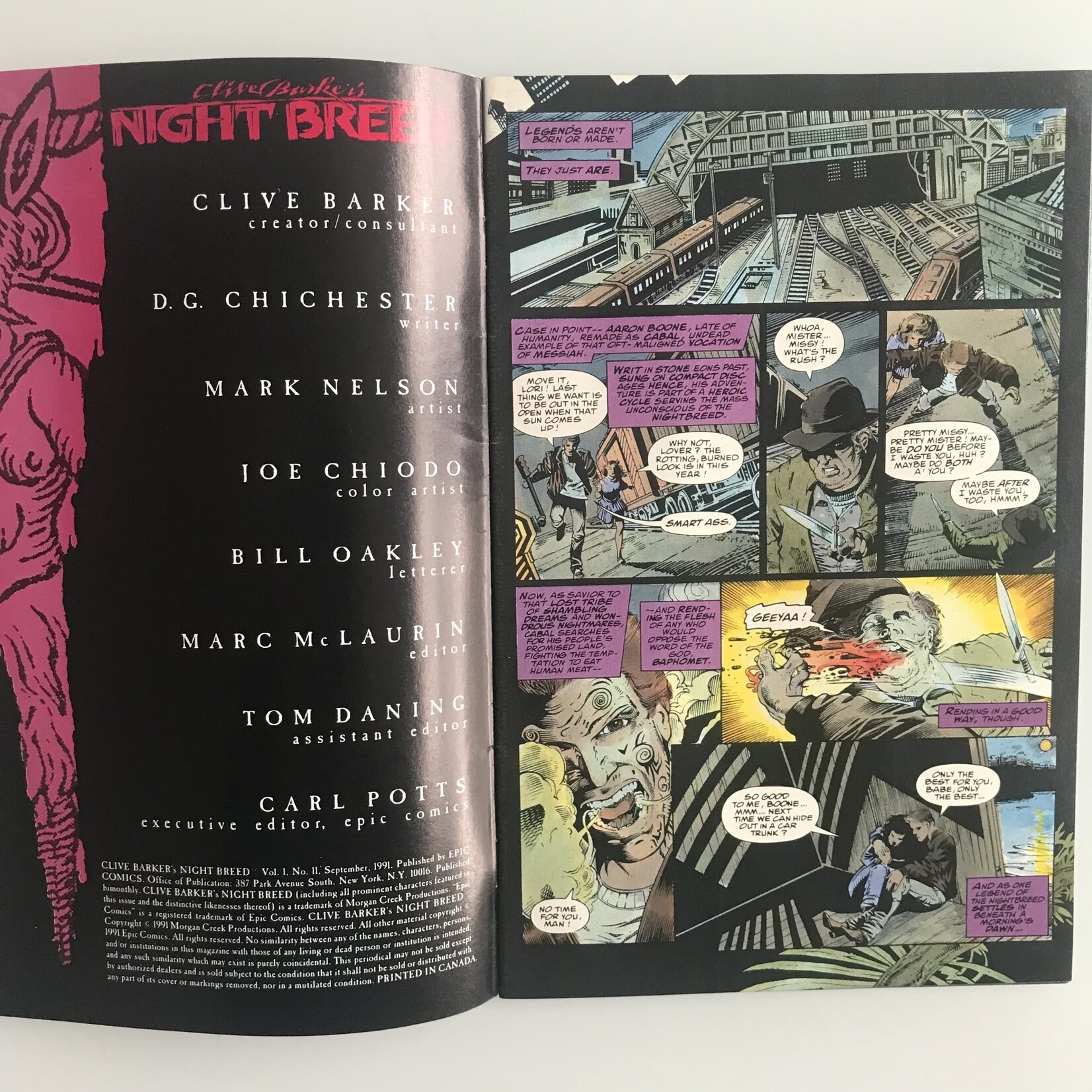 Clive Barker’s Night Breed - Vol. 1 #11 September 1991 - Comic Book