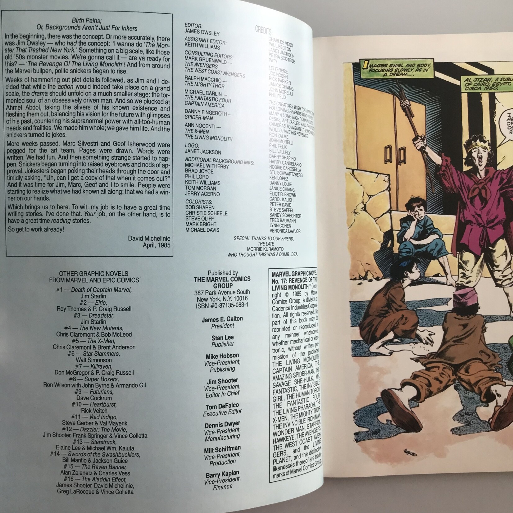 Marvel Graphic Novel: Revenge of the Living Monolith - Vol. 1 #17 1985 - Paperback