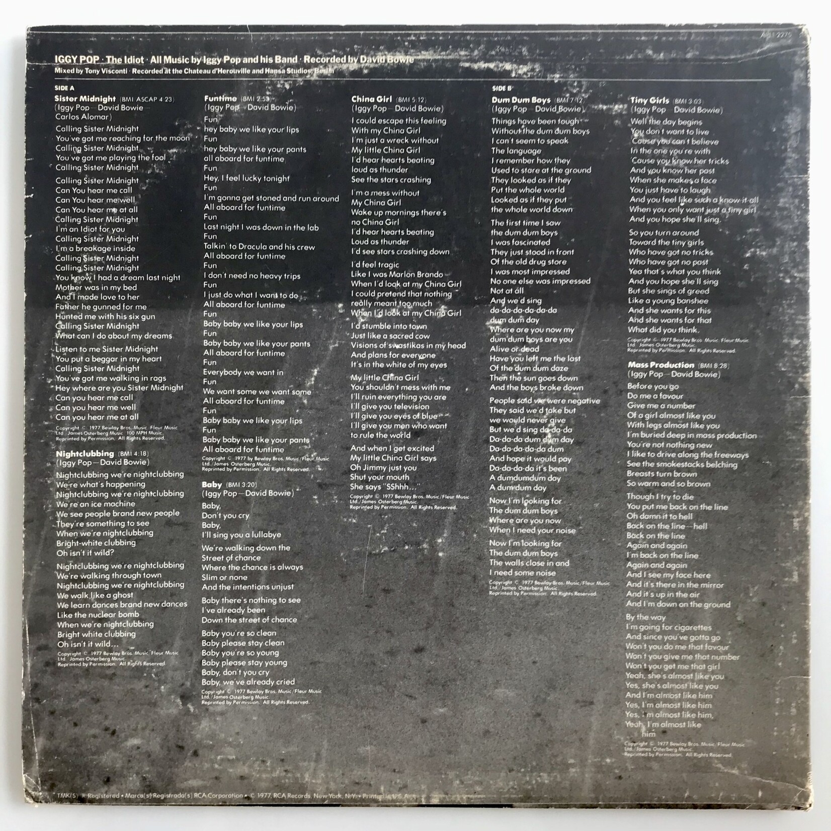 Iggy Pop - The Idiot - Vinyl LP (USED)