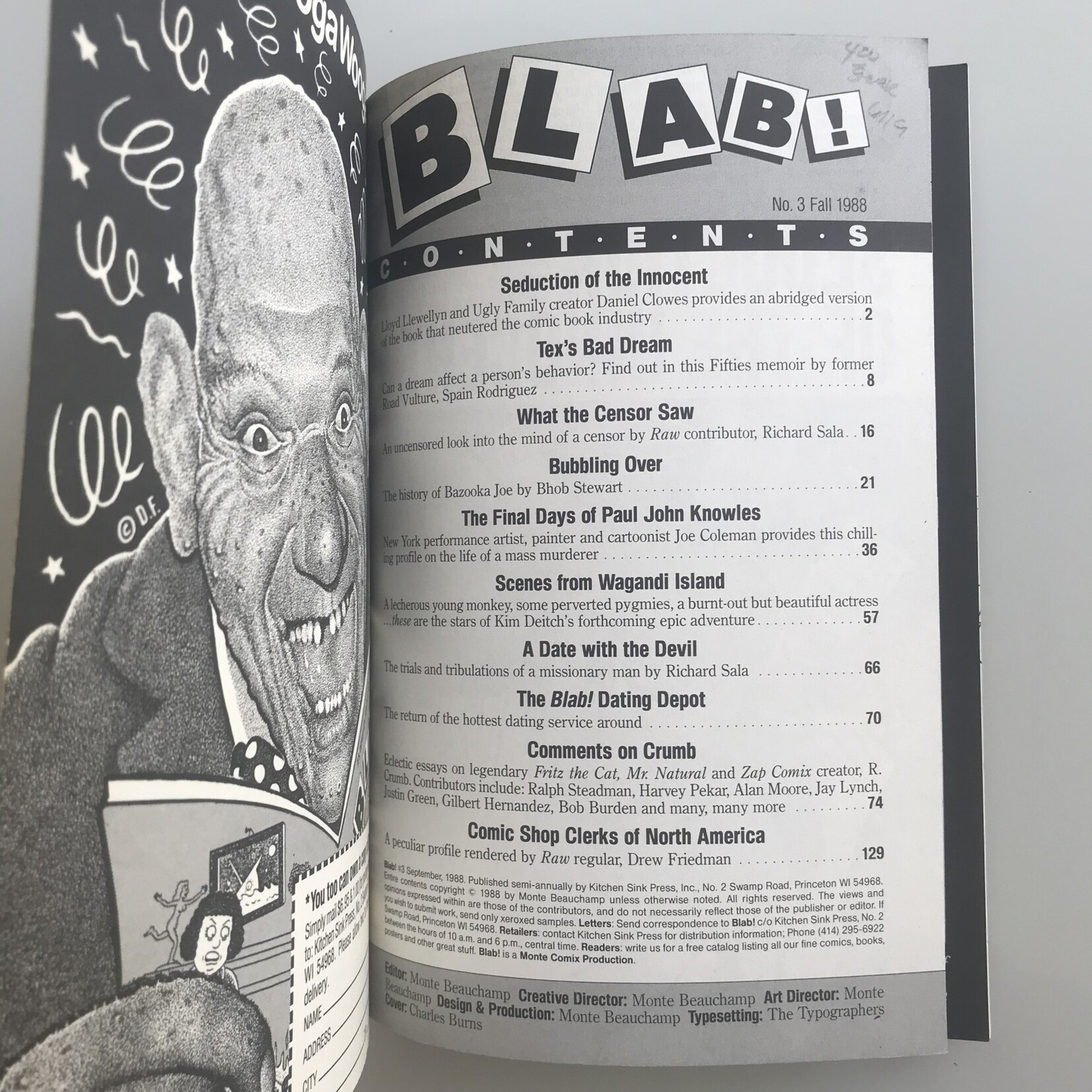 Blab - Vol. 1 #03 September 1988 - Magazine