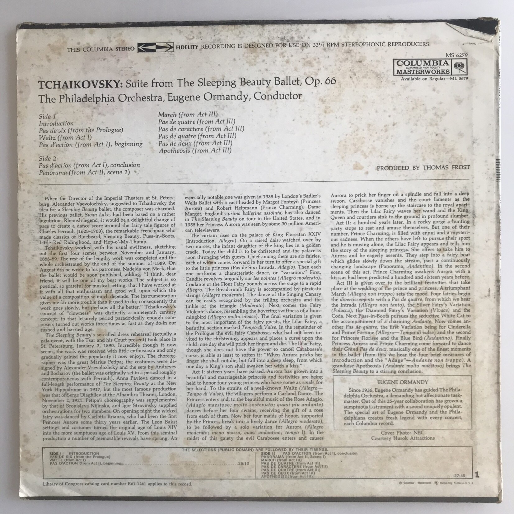 Philadelphia Orchestra, Eugene Ormandy - Tchaikovsky: Sleeping Beauty - Vinyl LP (USED)