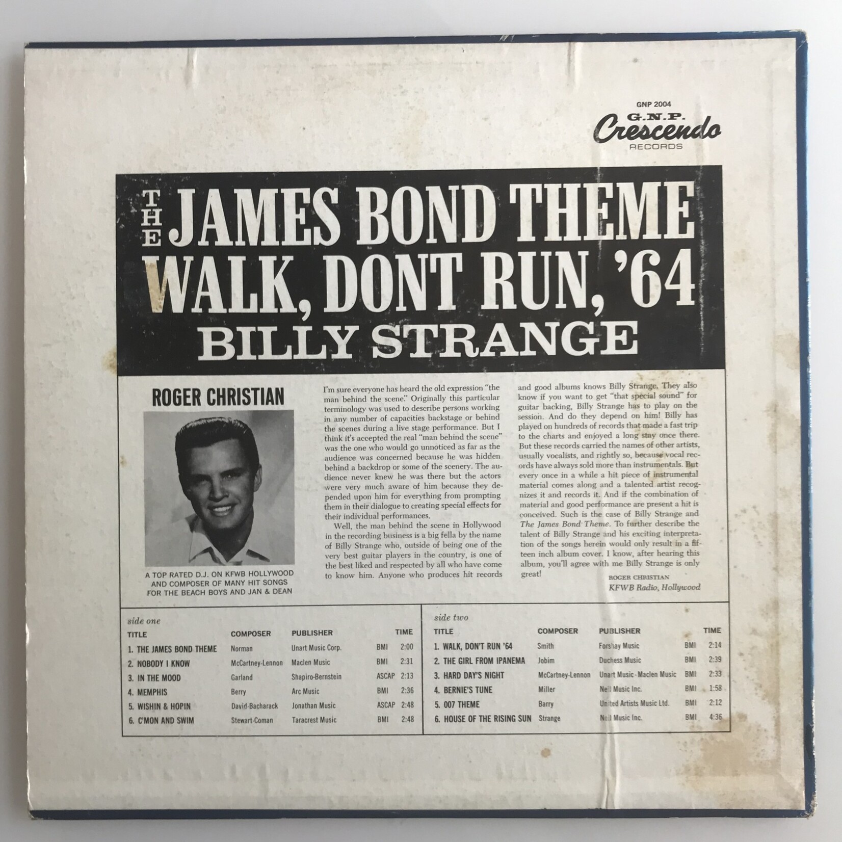Billy Strange - The James Bond Theme Walk, Don’t Run ‘64 - Vinyl LP (USED)