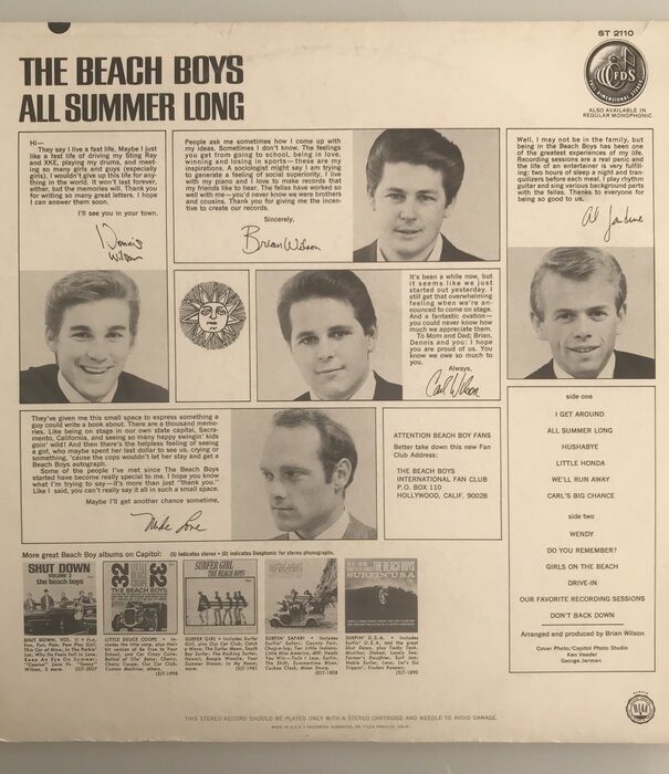 Beach Boys - All Summer Long - Vinyl LP (USED)
