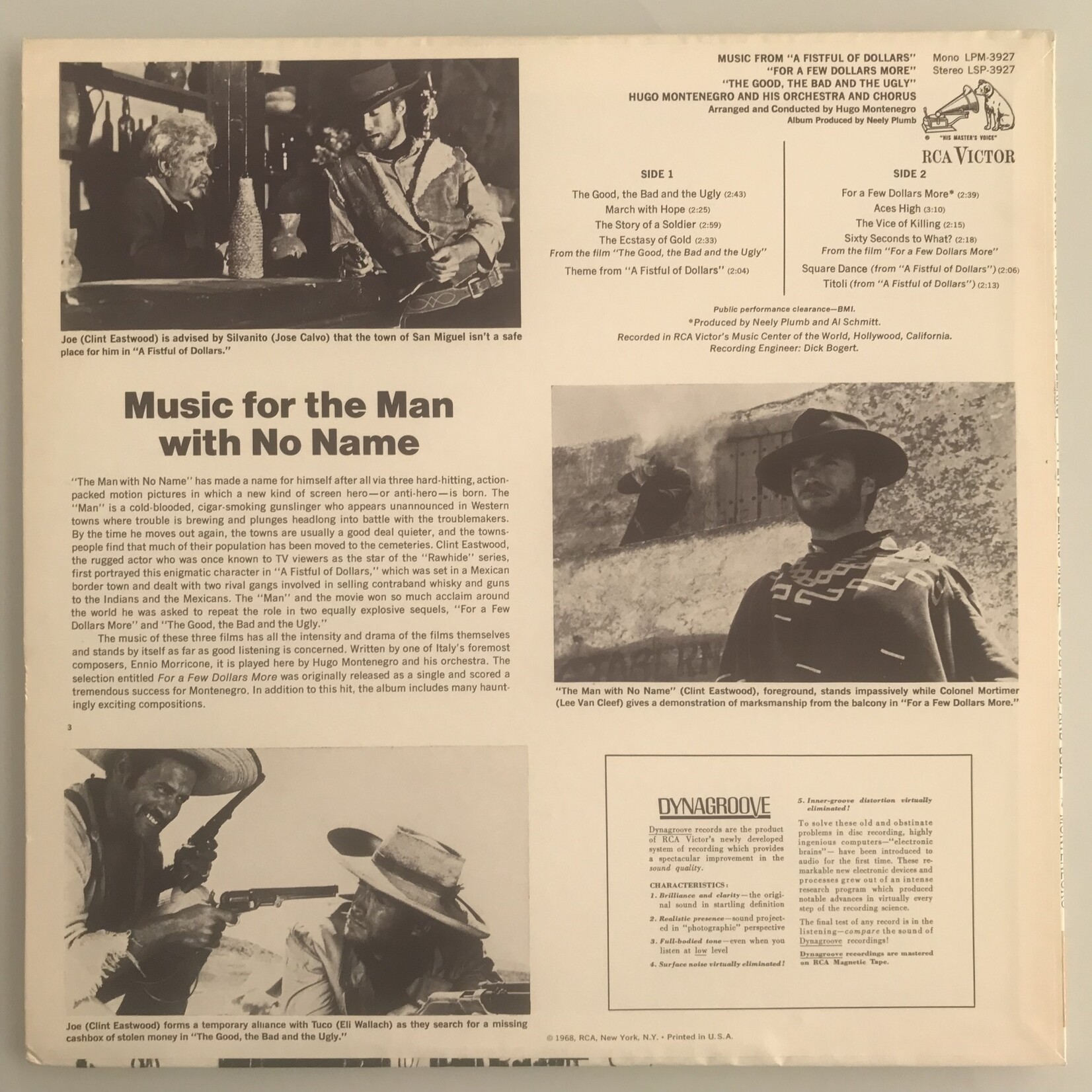Hugo Montenegro - Music From “A Fistful Of Dollars” & “For A Few Dollars More” & “The Good, The Bad And The Ugly” - Vinyl LP (USED)