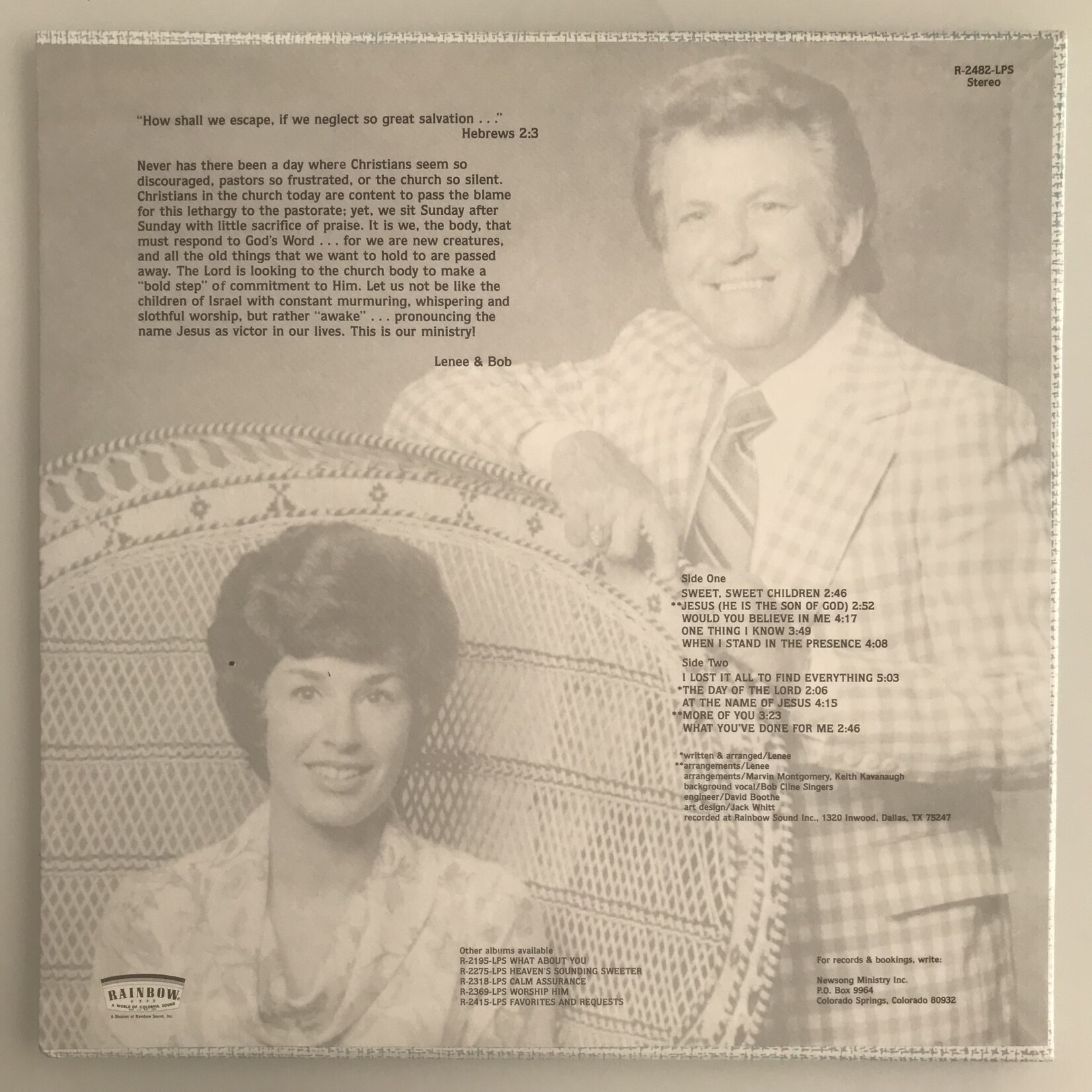 Lenee & Bob - Awake O’ Christian - Vinyl LP (USED)