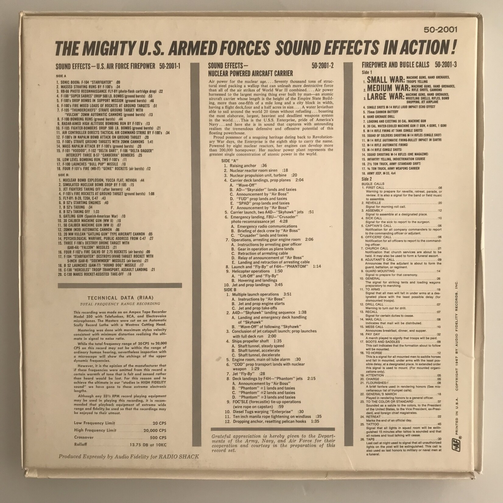 Mighty U.S. Armed Forces Sound Effects In Action! - Vinyl LP (USED)