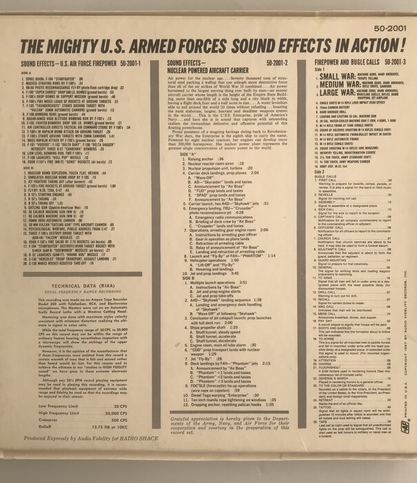 Mighty U.S. Armed Forces Sound Effects In Action! - Vinyl LP (USED)