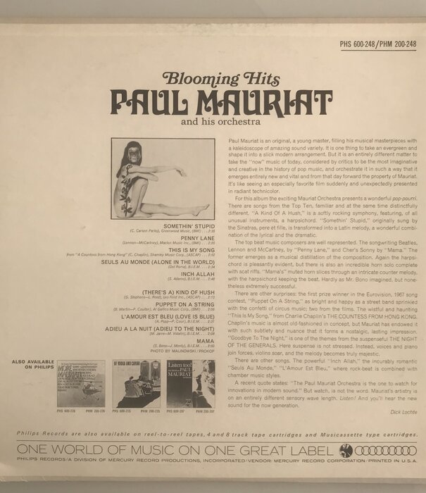 Paul Mauriat - Bloomin’ Hits - Vinyl LP (USED)