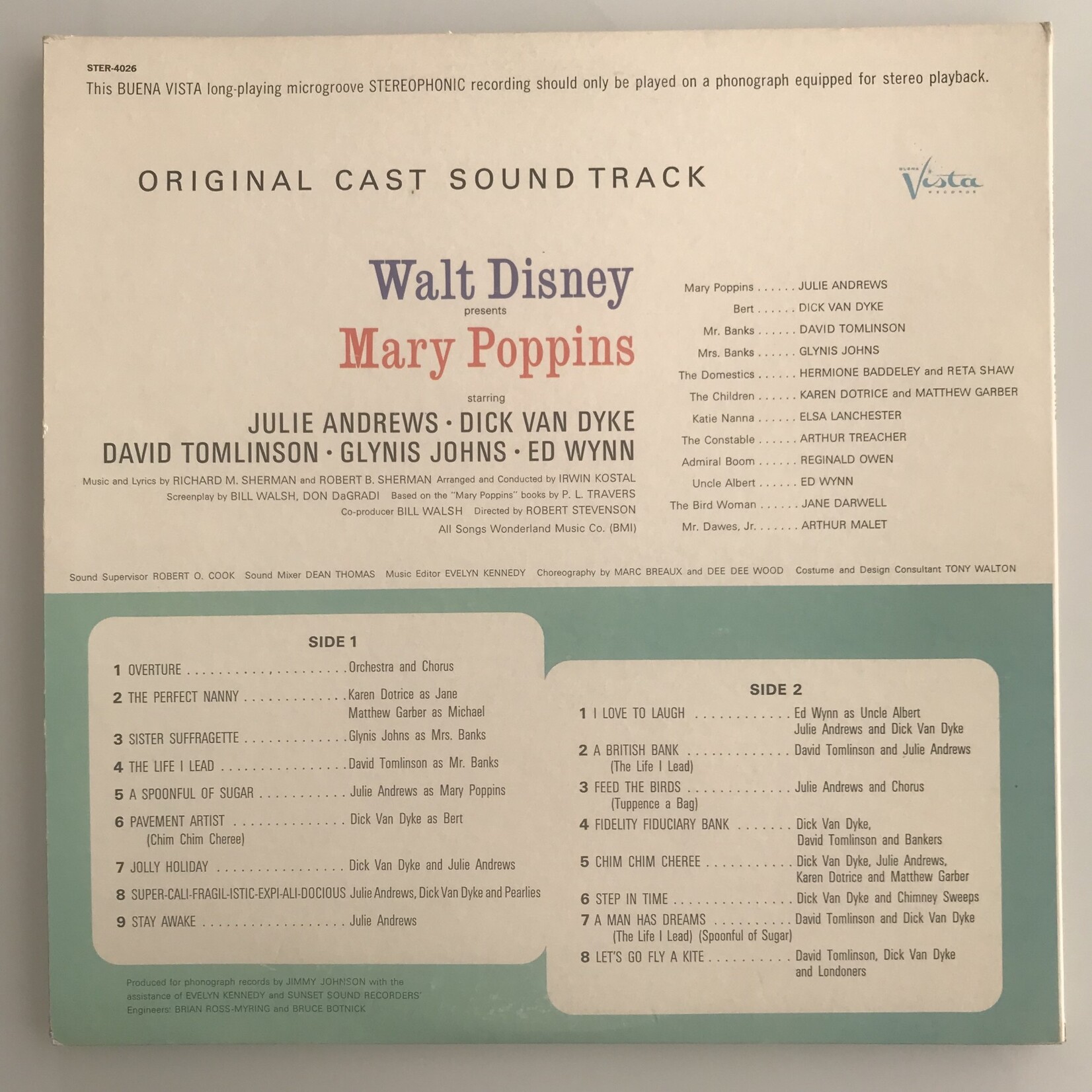Walt Disney’s Mary Poppins Original Soundtrack - Vinyl LP (USED)