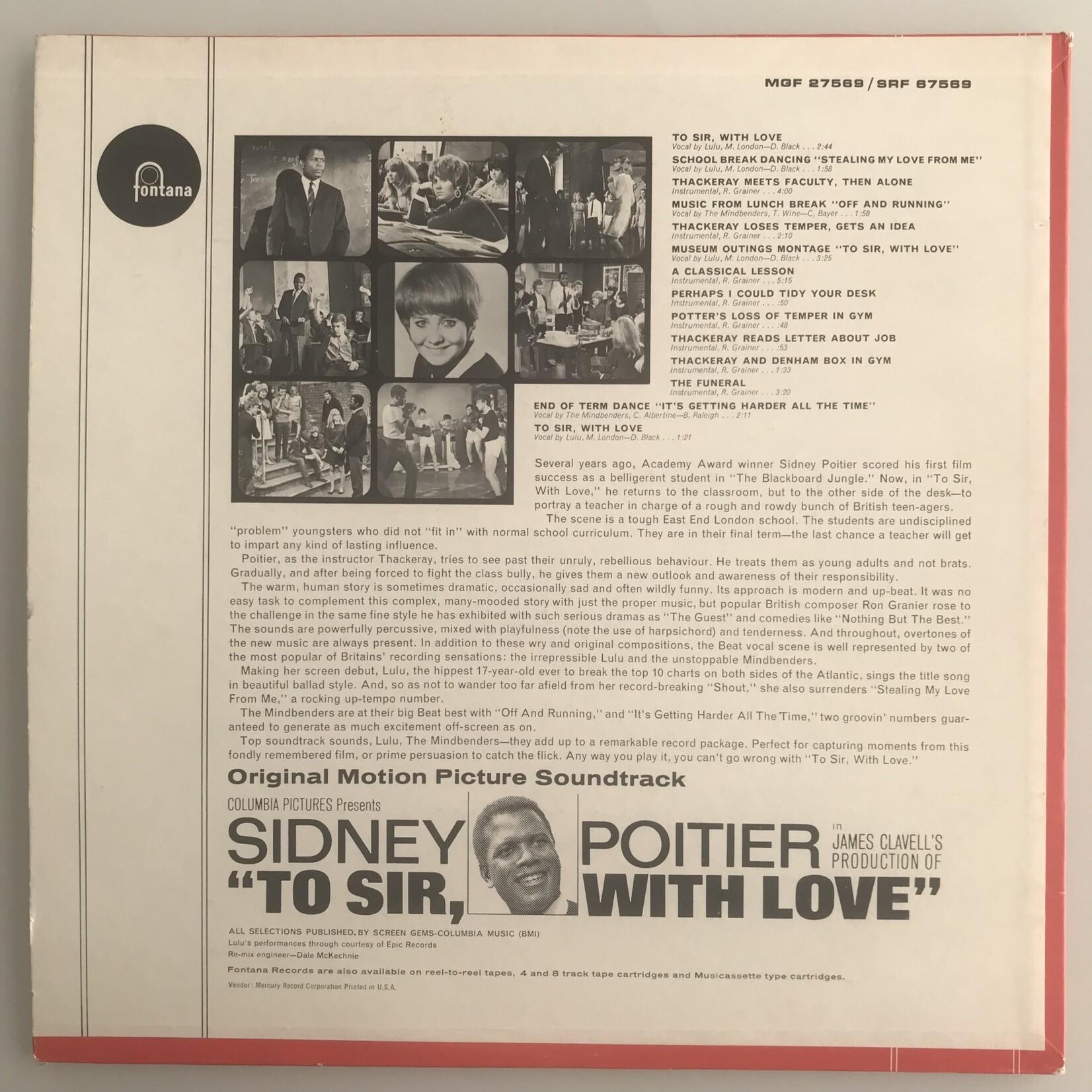 Various - To Sir, With Love Original Soundtrack - Vinyl LP (USED)