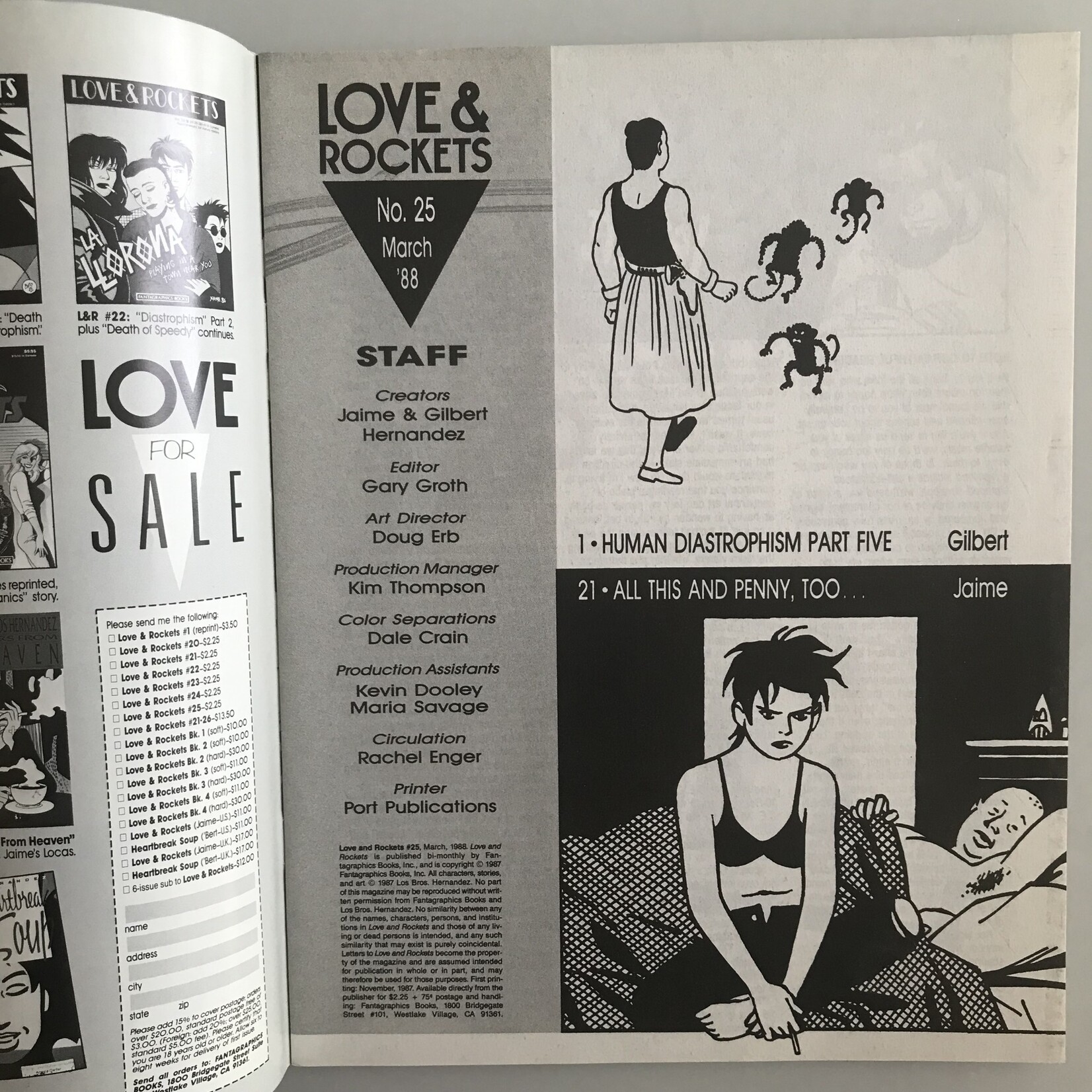 Love & Rockets - Vol. 1 #25 March 1988 - Comic Book
