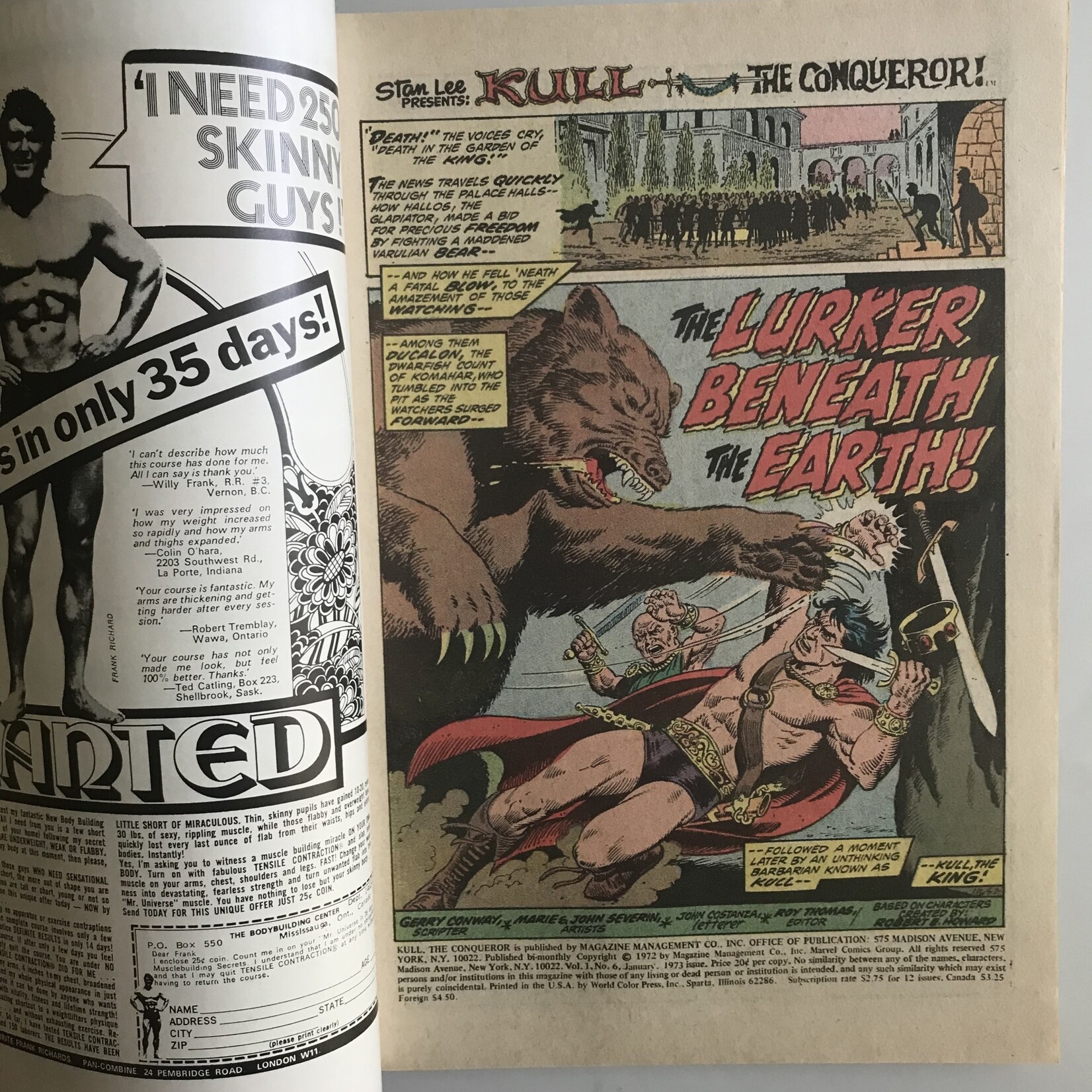 Kull The Conqueror - Vol. 1 #06 January 1973 - Comic Book