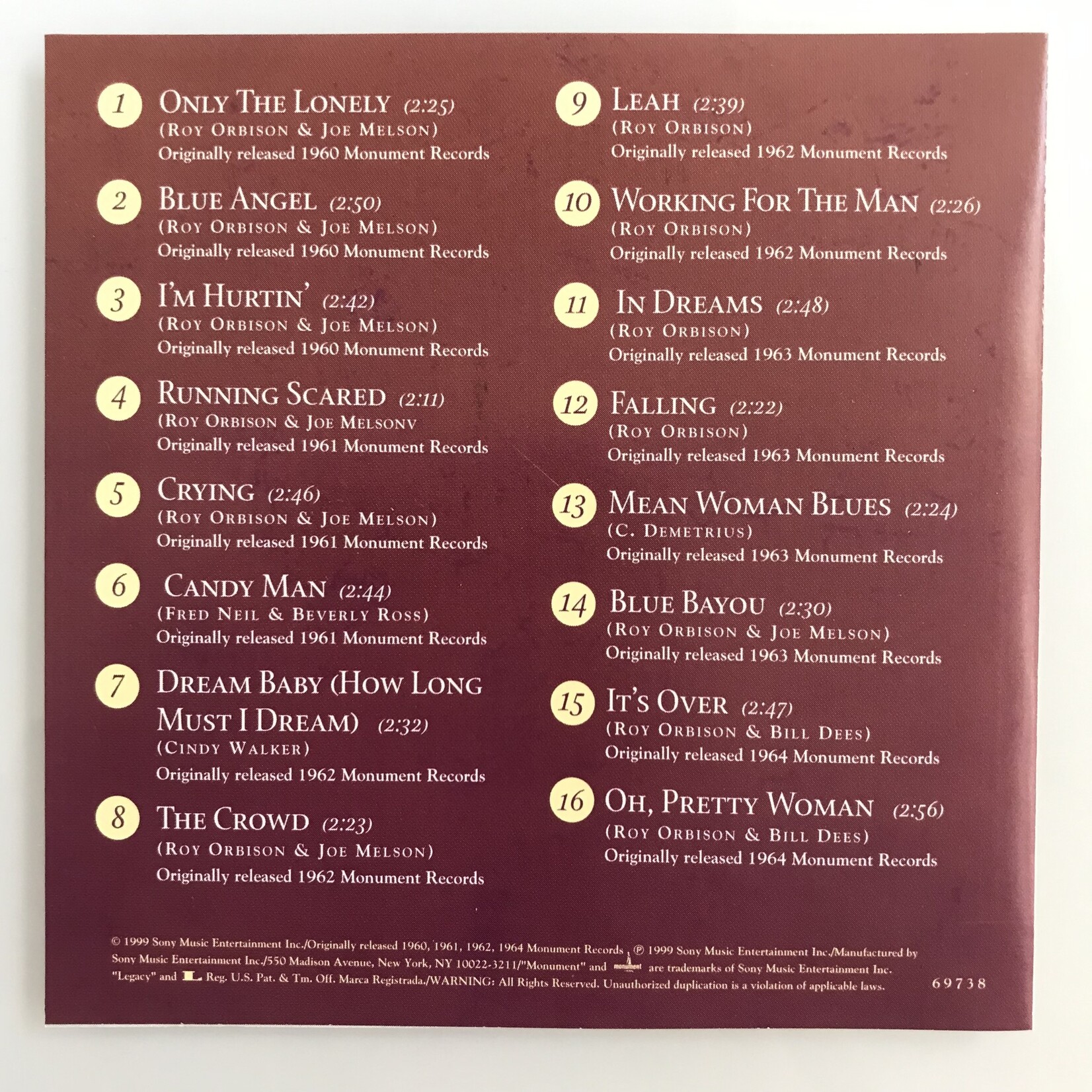 Roy Orbison - 16 Biggest Hits - CD (USED)
