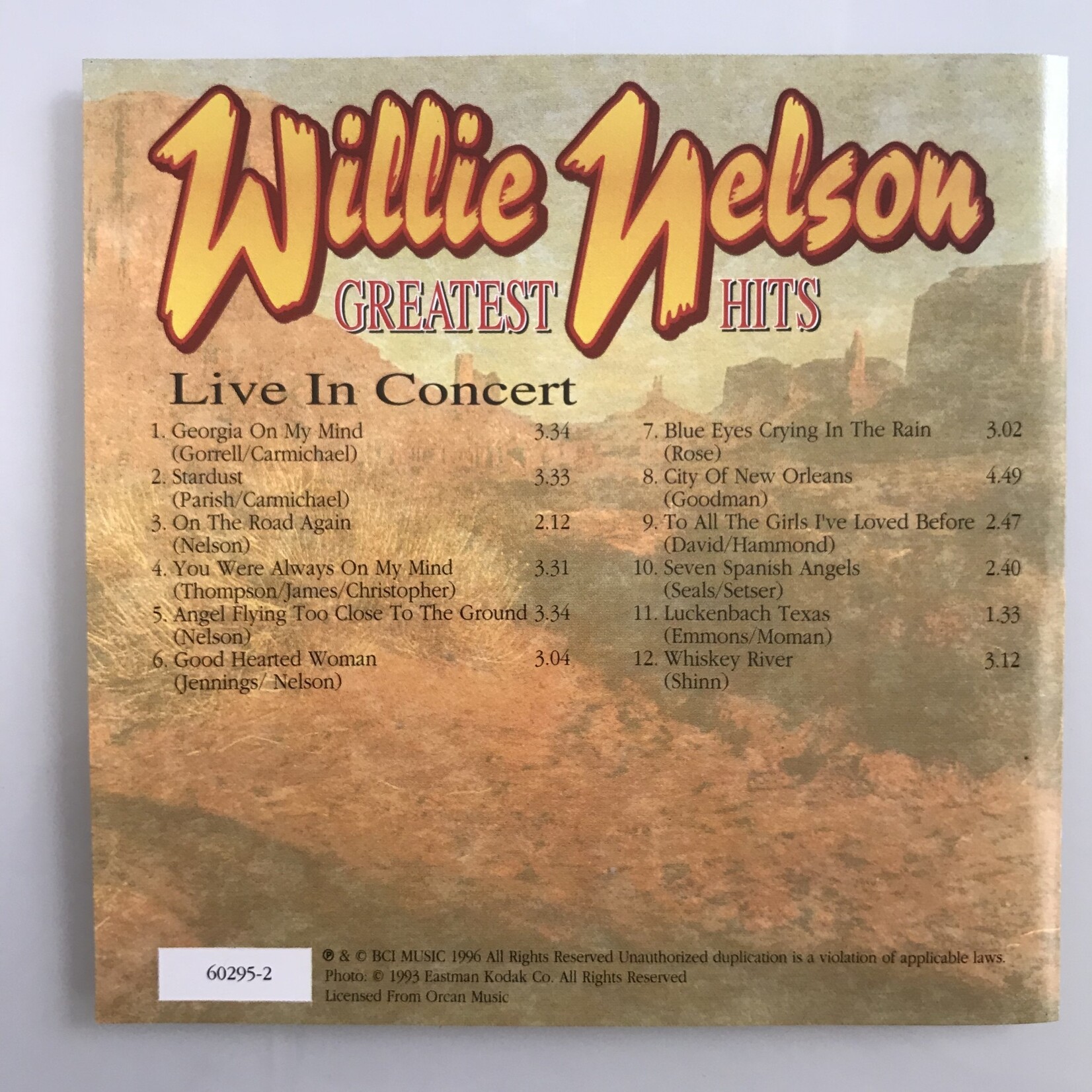 Willie Nelson - Greatest Hits Live In Concert - CD (USED)