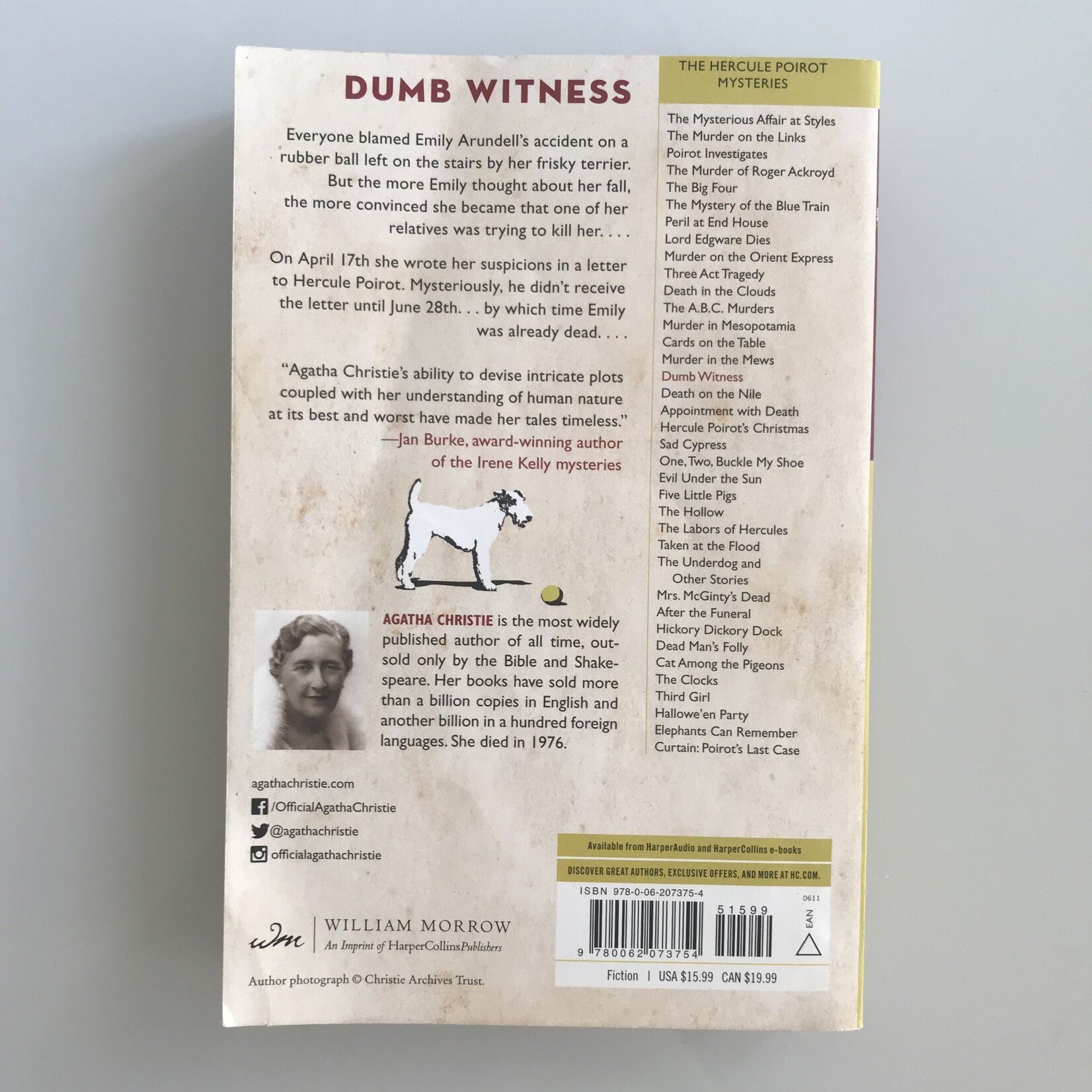 Agatha Christie - Dumb Witness - Paperback (USED)