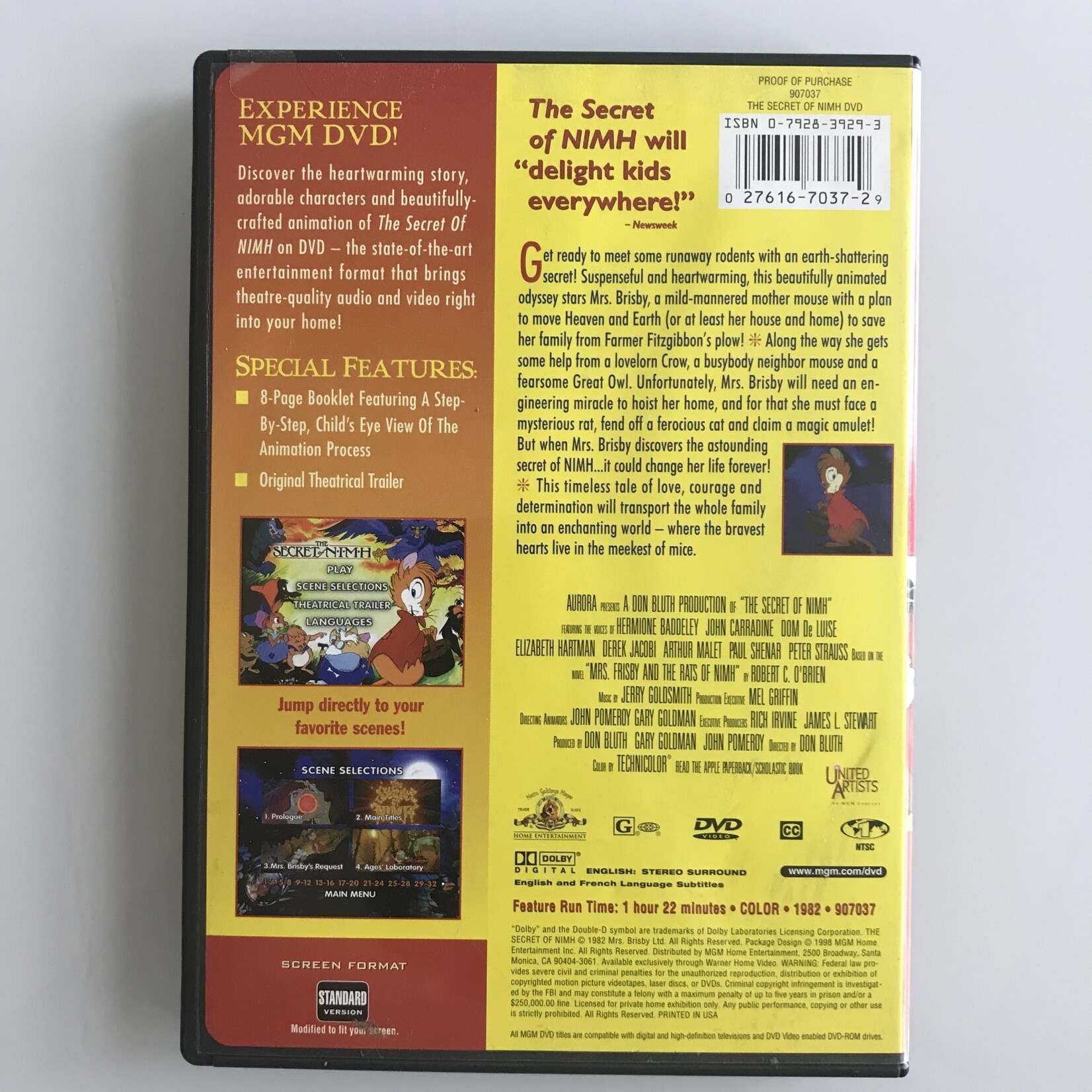 Secret Of NIMH - DVD (USED)