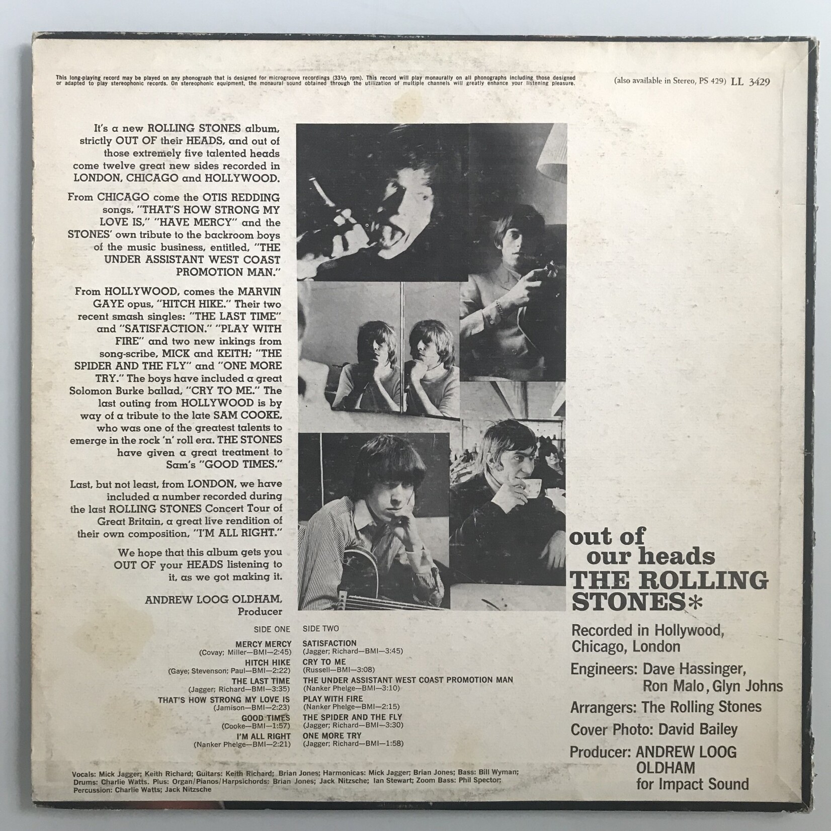 Rolling Stones - Out Of Our Heads - LL 3427 - Vinyl LP (USED)