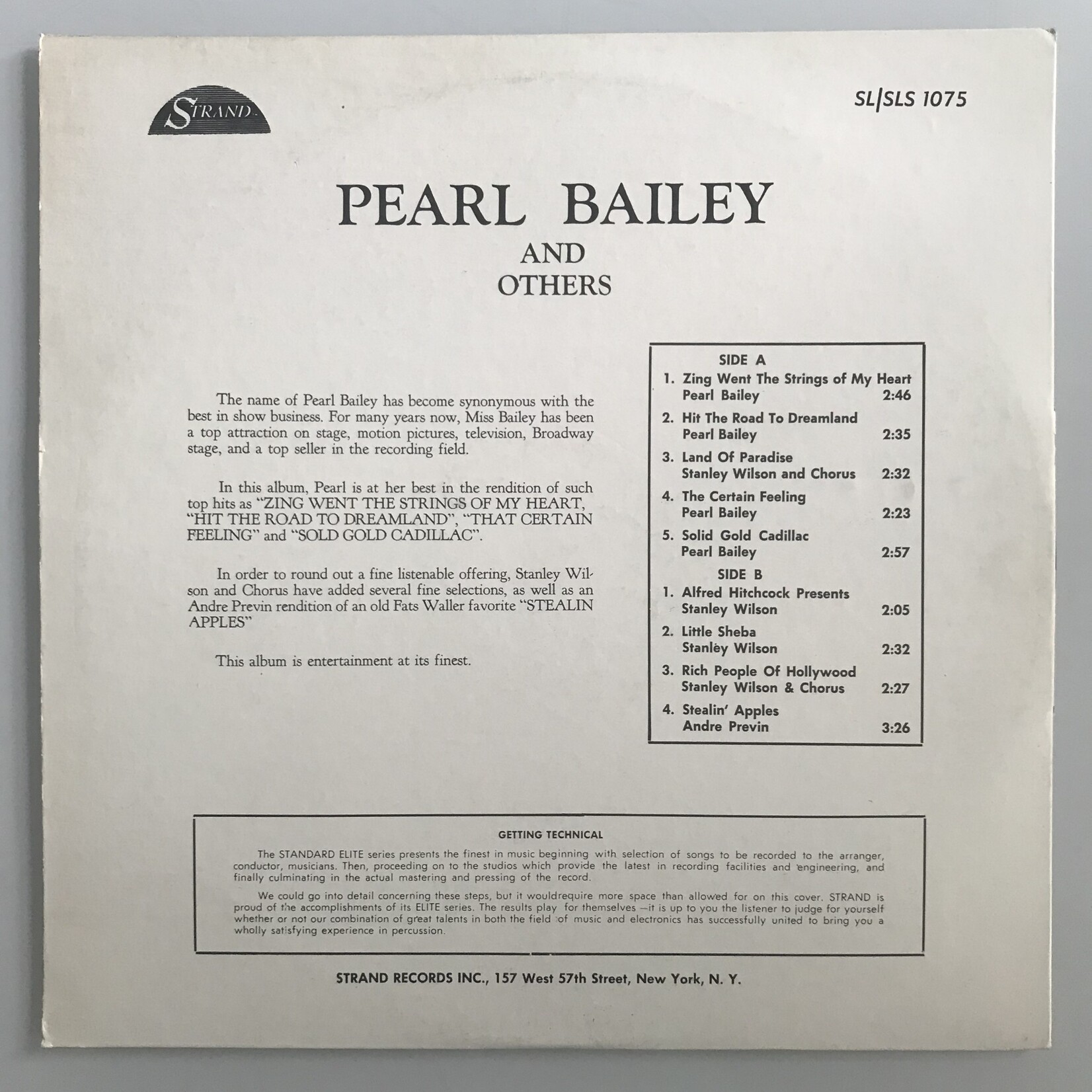 Pearl Bailey, Stanley Wilson, Andre Previn - Pearl Bailey And Others - Vinyl LP (USED)