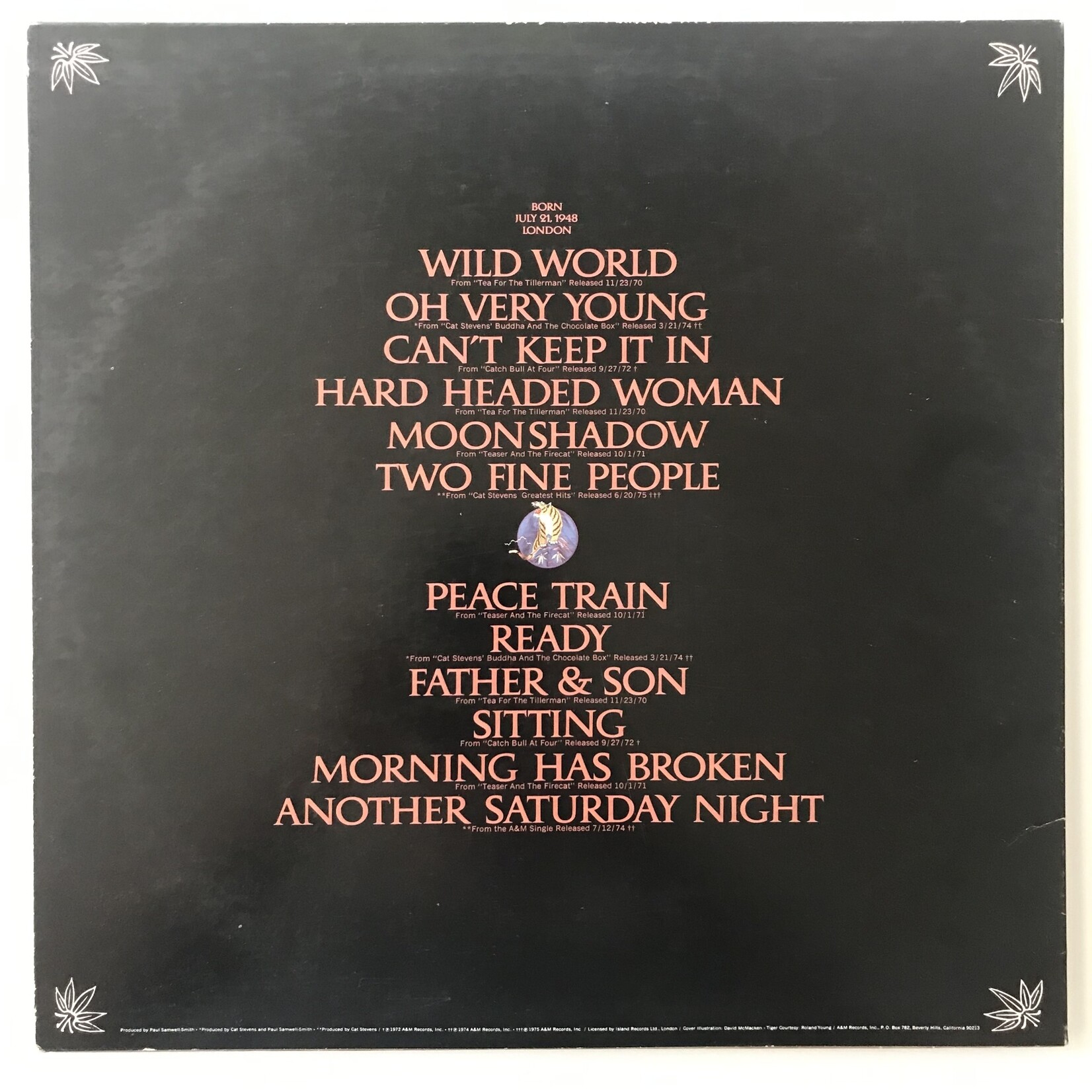 Cat Stevens - Greatest Hits - SP 4519 - Vinyl LP (USED)