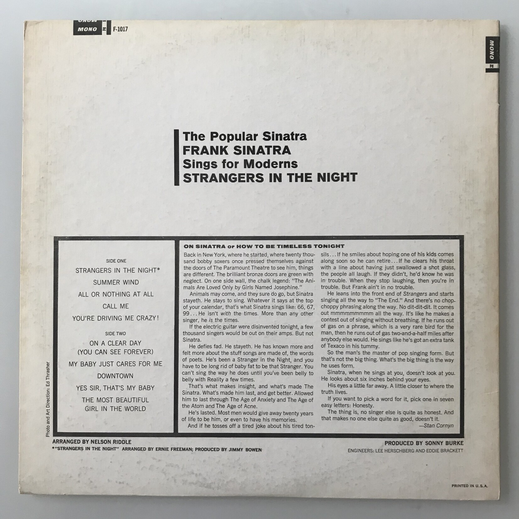 Frank Sinatra - Strangers In The Night - Vinyl LP (USED)