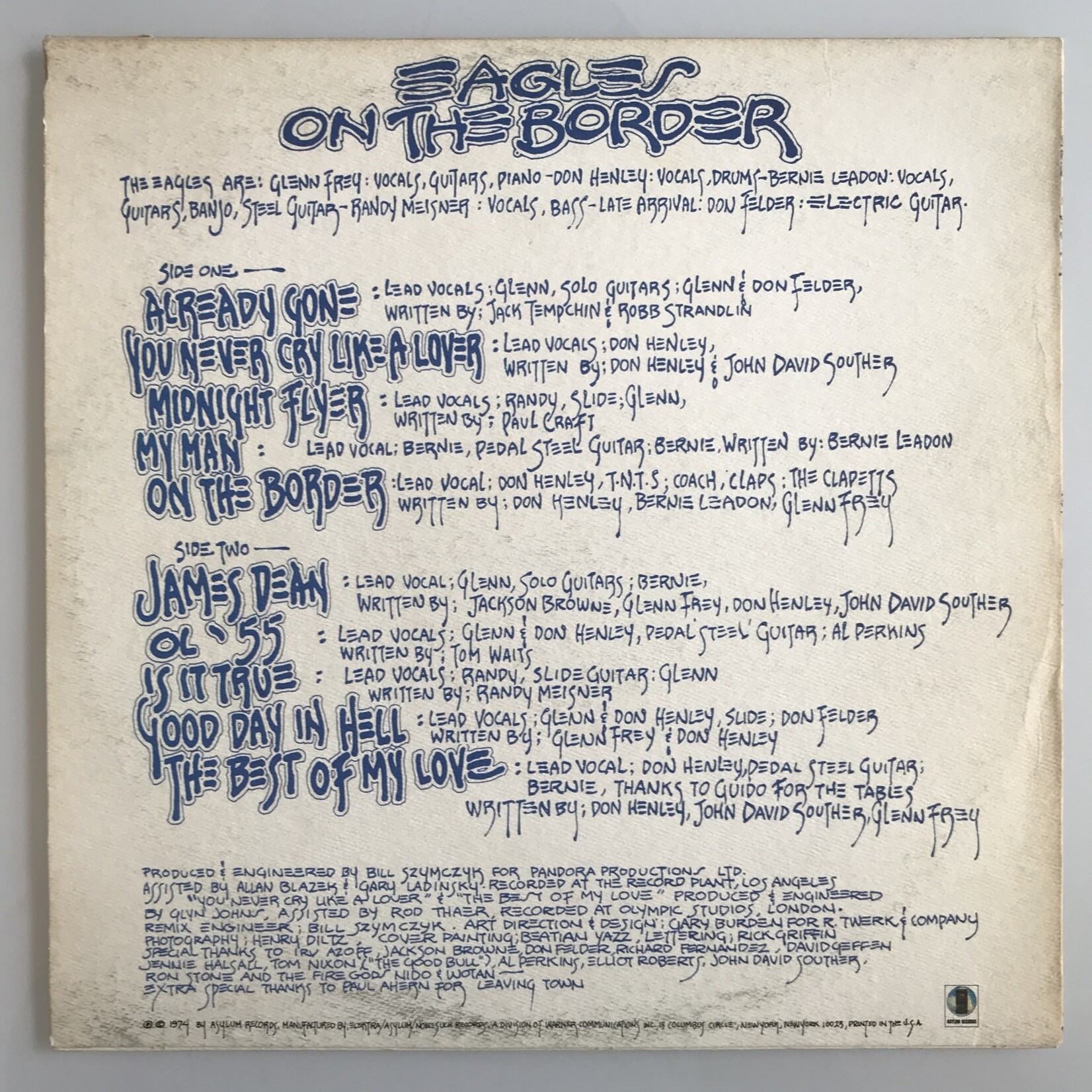 Eagles - On The Border - 7E 1004 - Vinyl LP (USED)