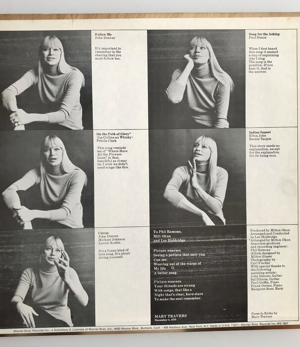 Mary Travers - Mary - Vinyl LP (USED)
