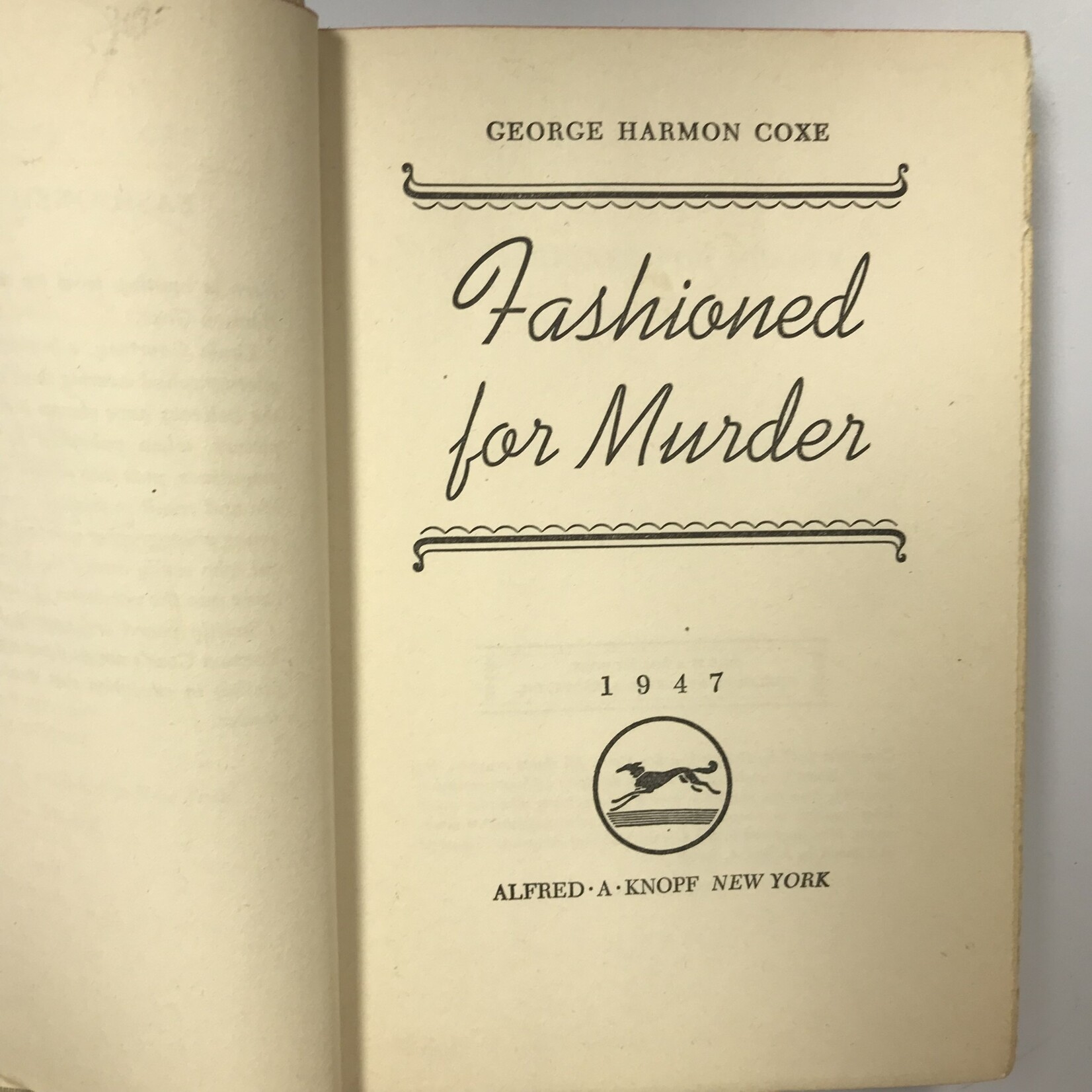 George Harmon Coxe - Fashioned For Murder - Hardback (VINTAGE)