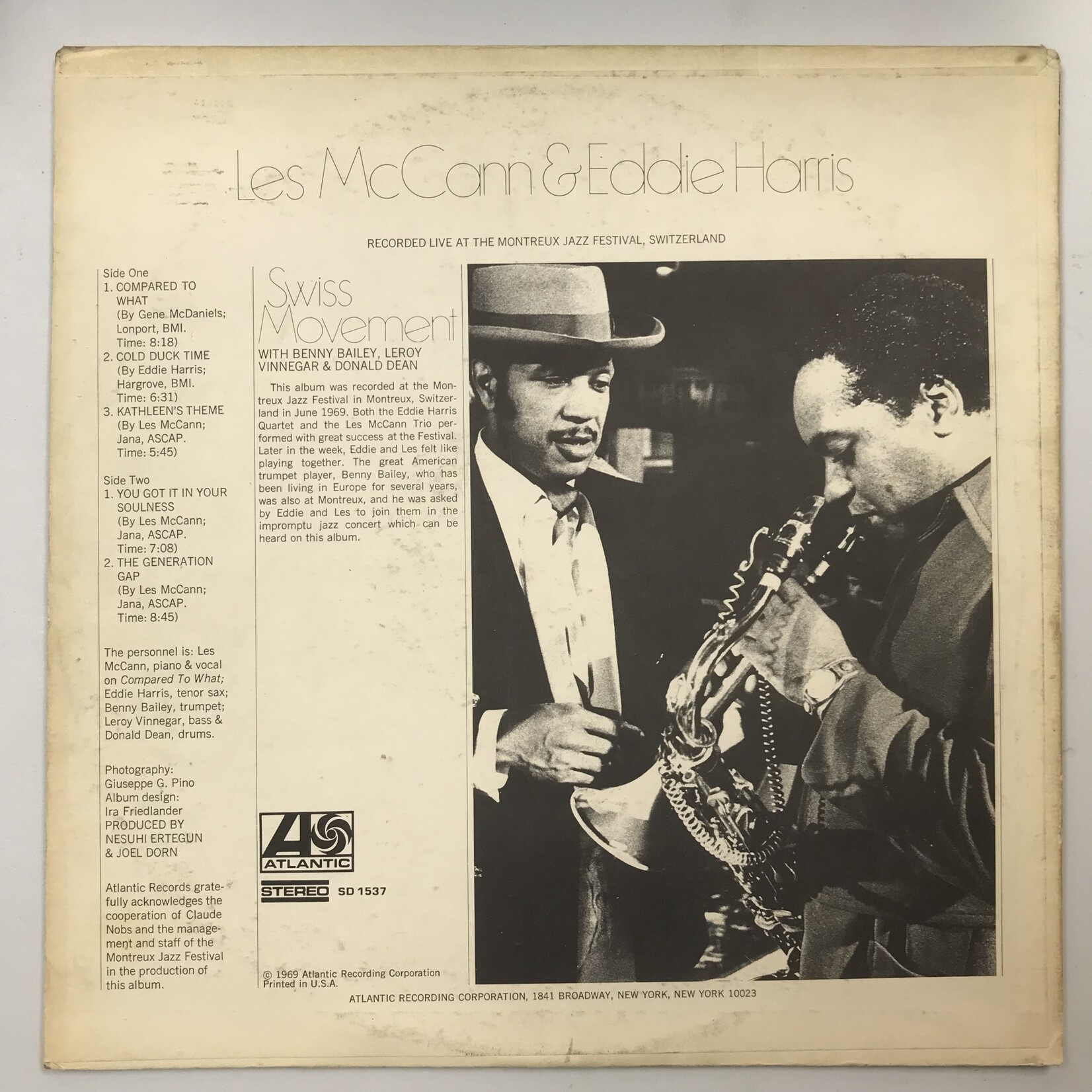 Les McCann, Eddie Harris - Swiss Movement - SD 1537 - Vinyl LP (USED)