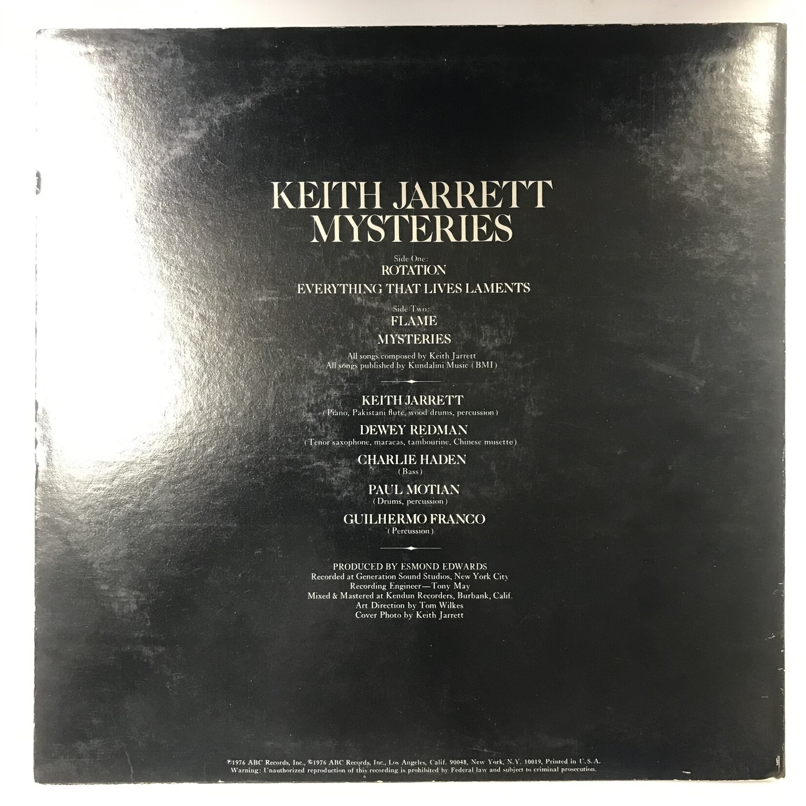 Keith Jarrett - Mysteries - ASD 9315 - Vinyl LP (USED)