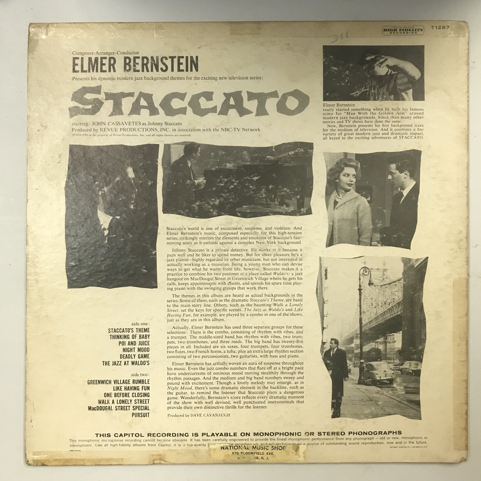 Elmer Bernstein - Staccato - T1287 - Vinyl LP (USED)