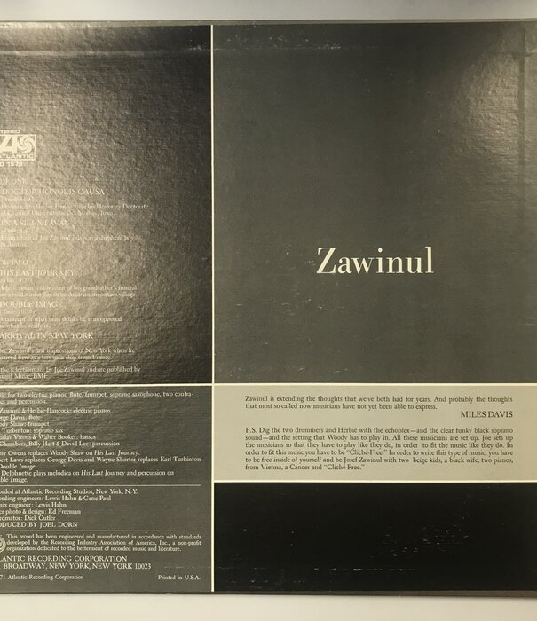 Zawinul - Zawinul - SD 1579 -Vinyl LP (USED)